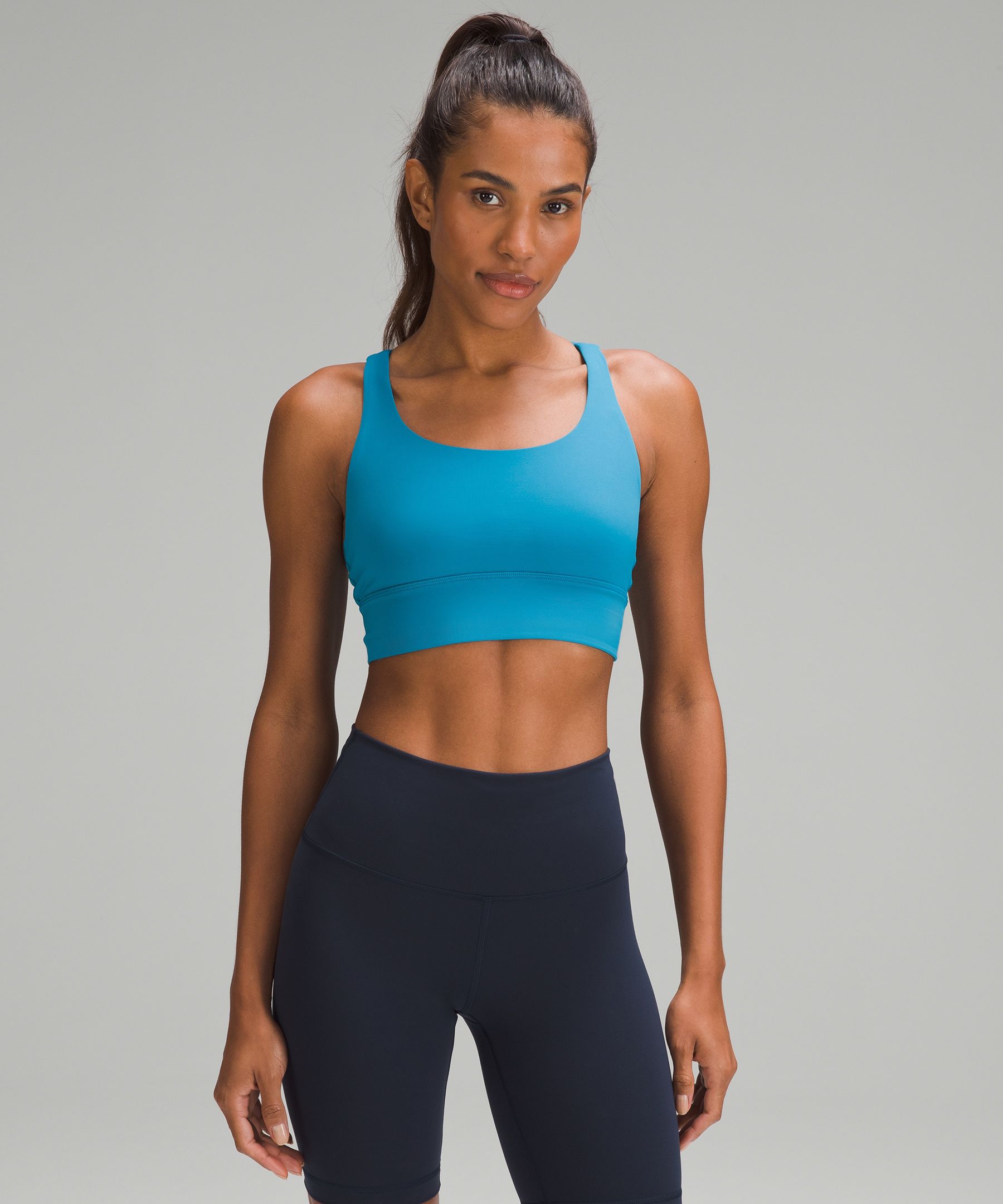 Lululemon Energy High-Neck Longline Bra *Medium Support, B–D Cups - Soleil  - lulu fanatics