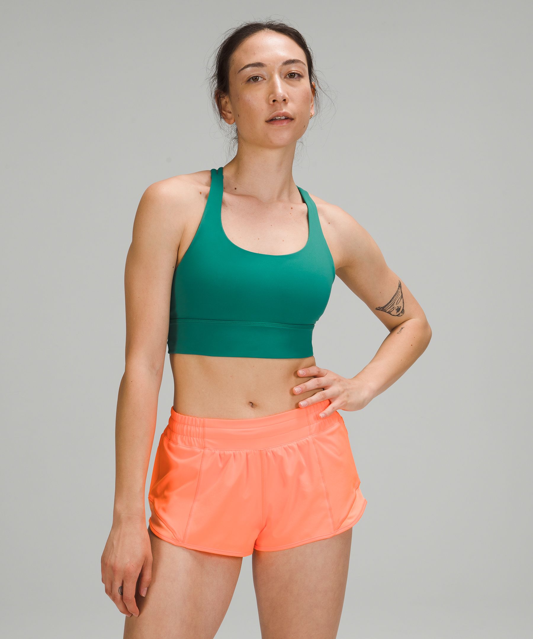 Lululemon Energy Bra Long Line *medium Support, B-d Cup In Green