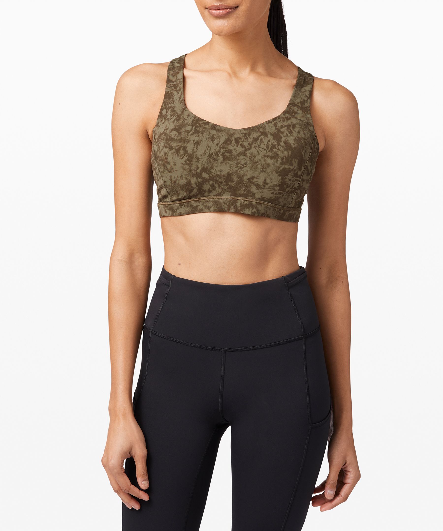 Lululemon Free To Be Serene Bra Light Support, C/d Cup In Summer Shade Medium Olive Dark Olive