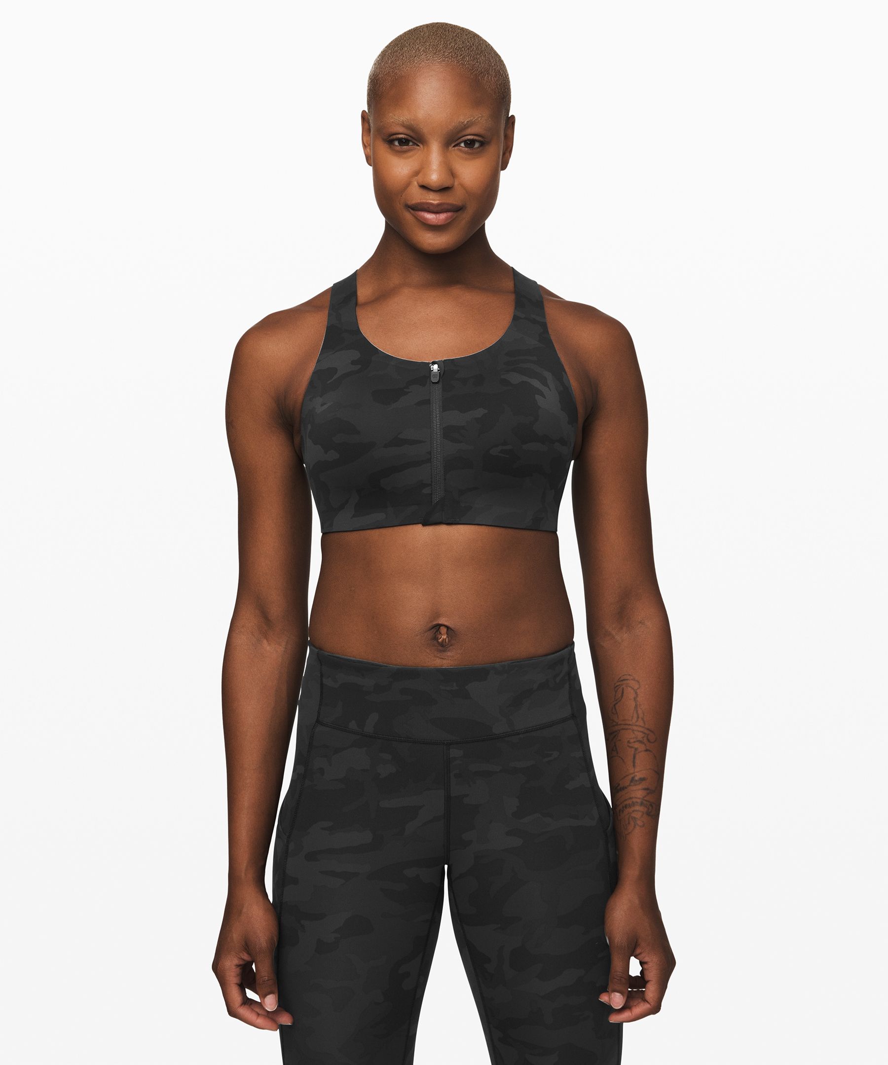 lululemon athletica, Intimates & Sleepwear, Lululemon Enlite Bra Zip  Front High Support Formation Incognito Black Grey