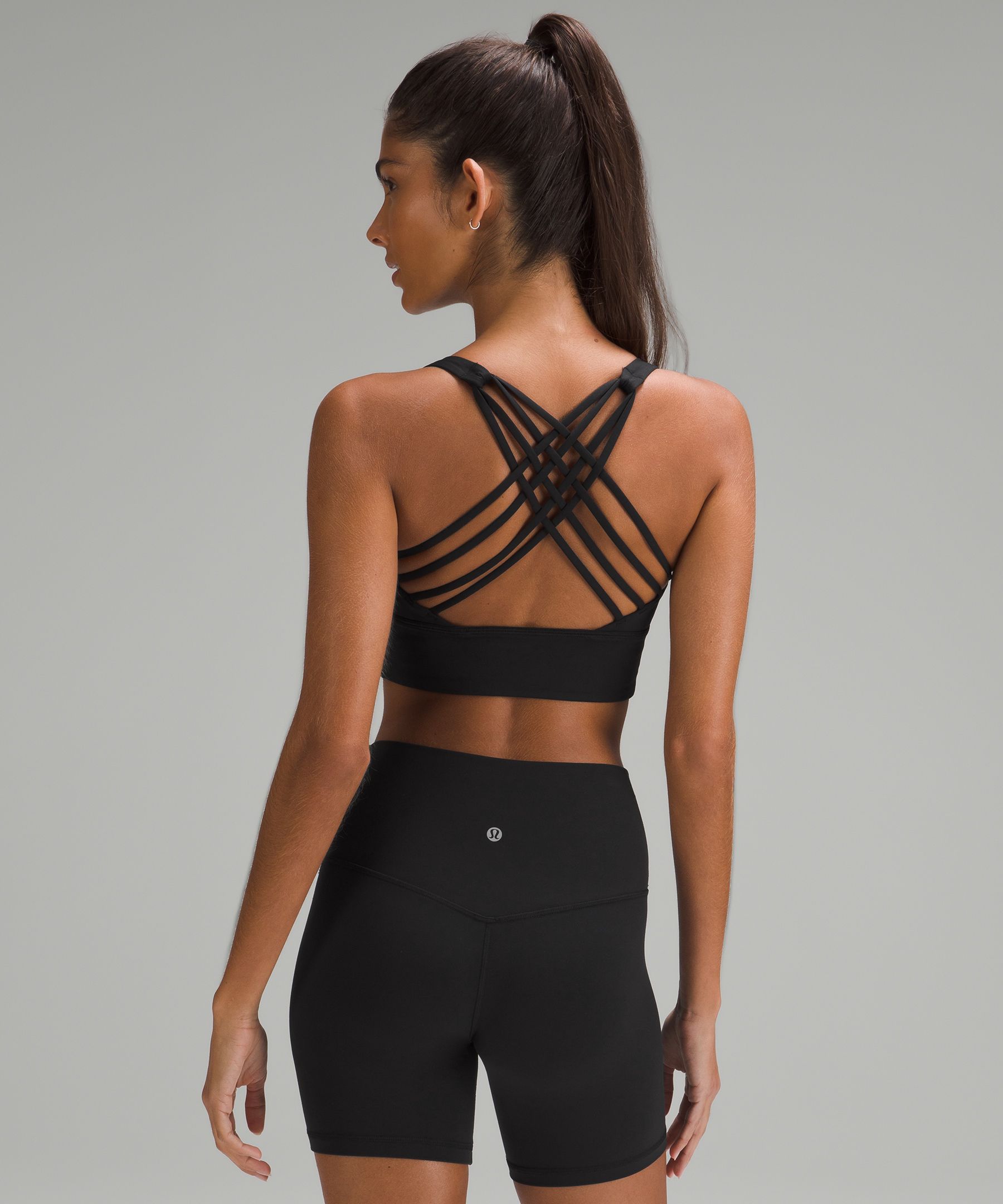 Lululemon Free to Be Bra *Wild Long Line - Black - lulu fanatics