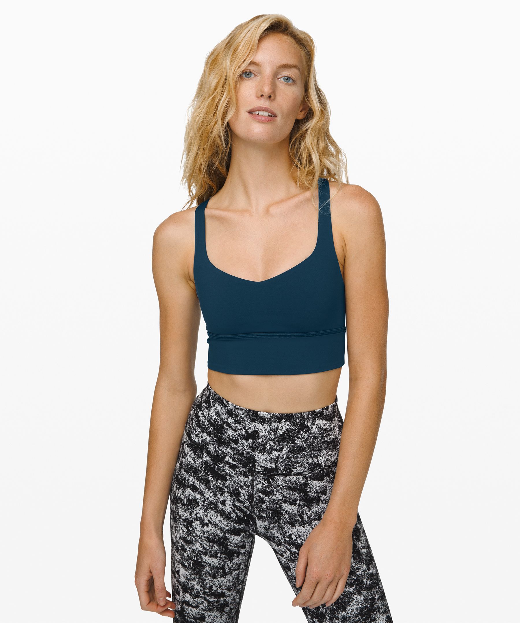 Lululemon Free To Be Bra *wild Long Line In Night Diver