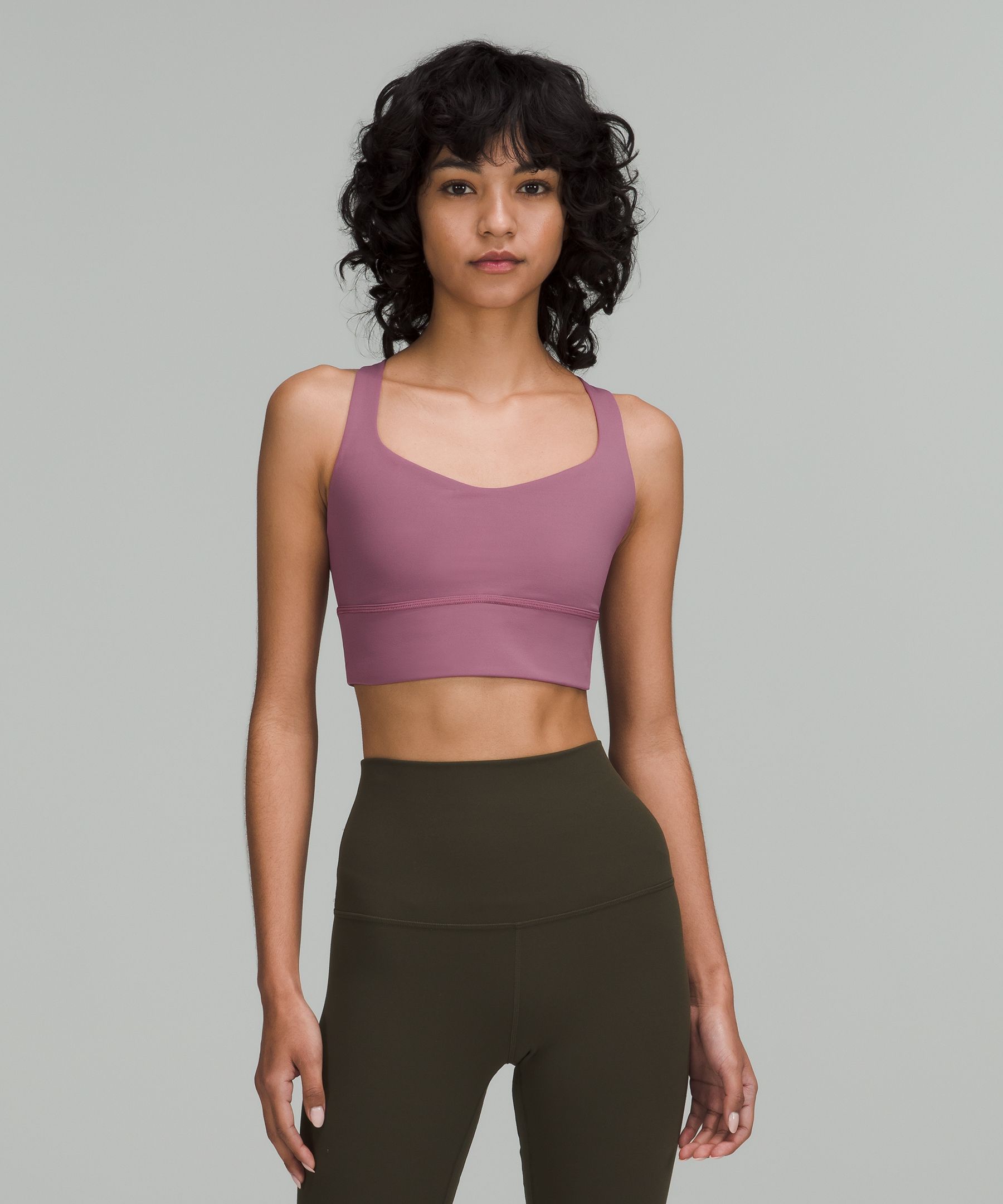 Lululemon In Alignment Longline Bra *Light Support, B/C Cup - Smoked Spruce  - lulu fanatics