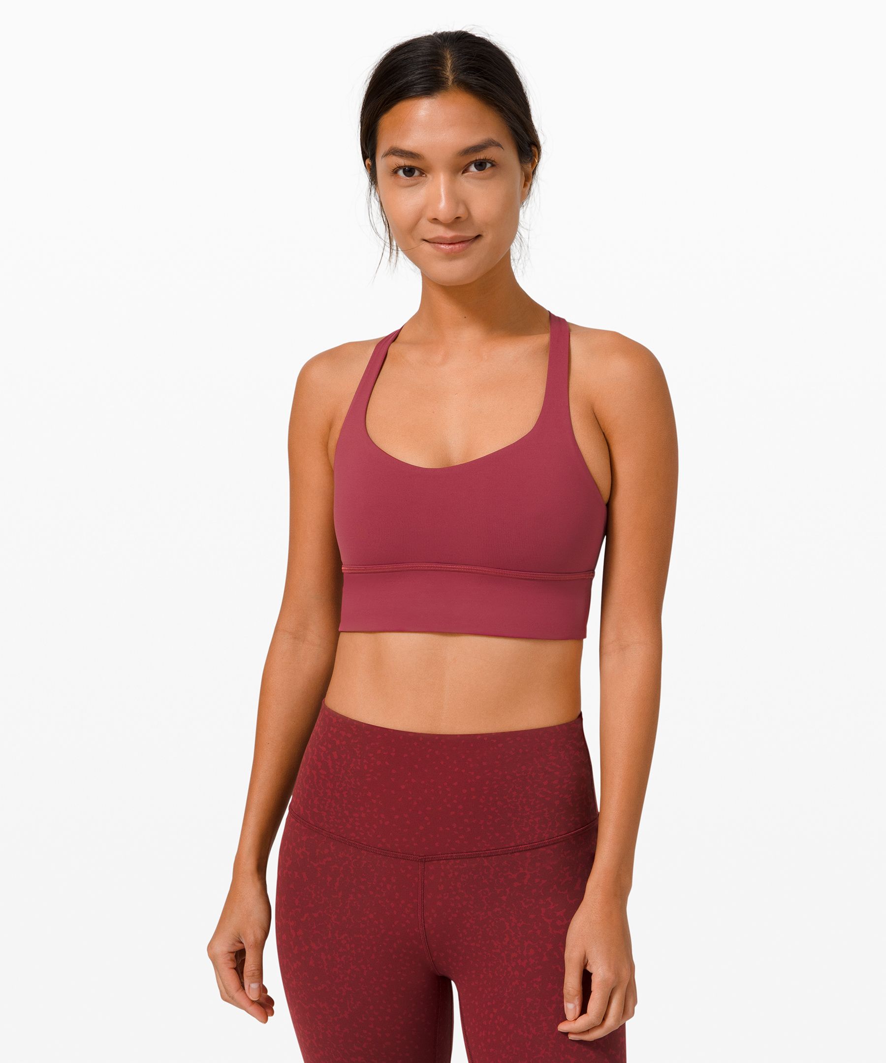 Lululemon Free To Be Bra Wild Long Line*light Support, A/b Cup Online Only In Chianti