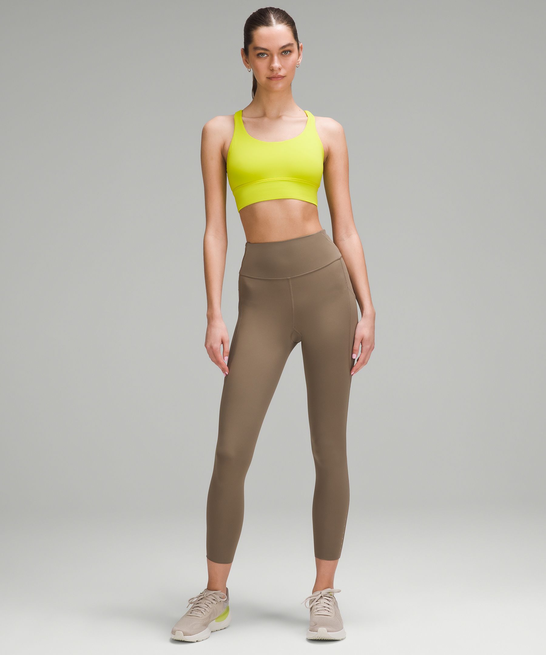 Avia Activewear Crop Leggings Pants Gym Workout Yoga Green Yellow