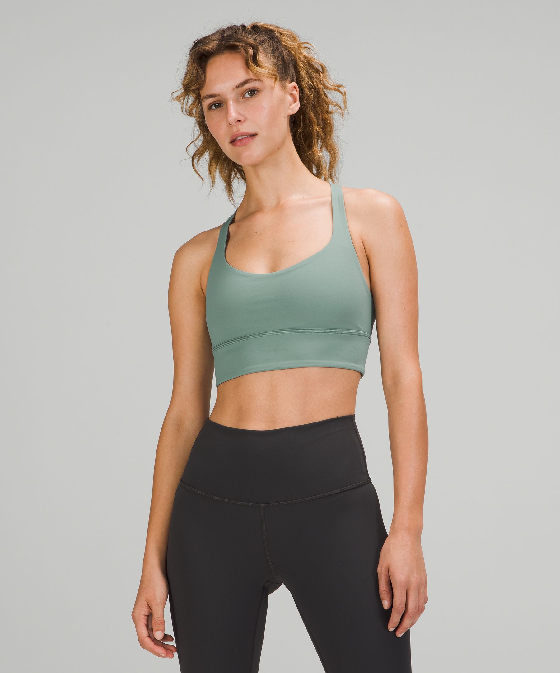 Lululemon Wild Long Line *light Support, A/b Cup In Green