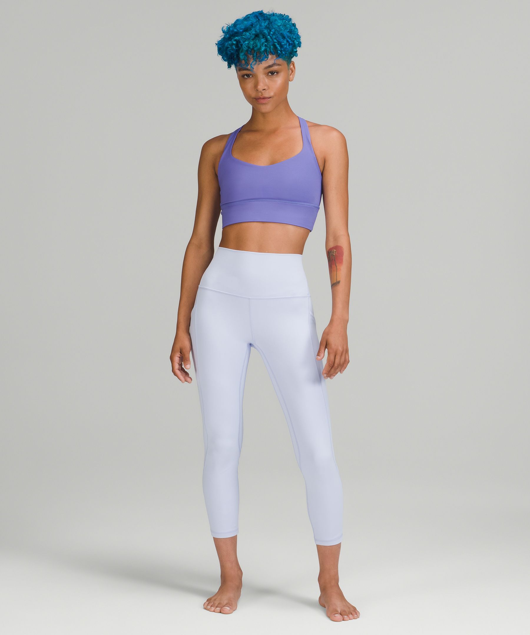 Lululemon Free to Be Bra Wild Long Line *Light Support, A/B Cup - Blue Cast  - lulu fanatics