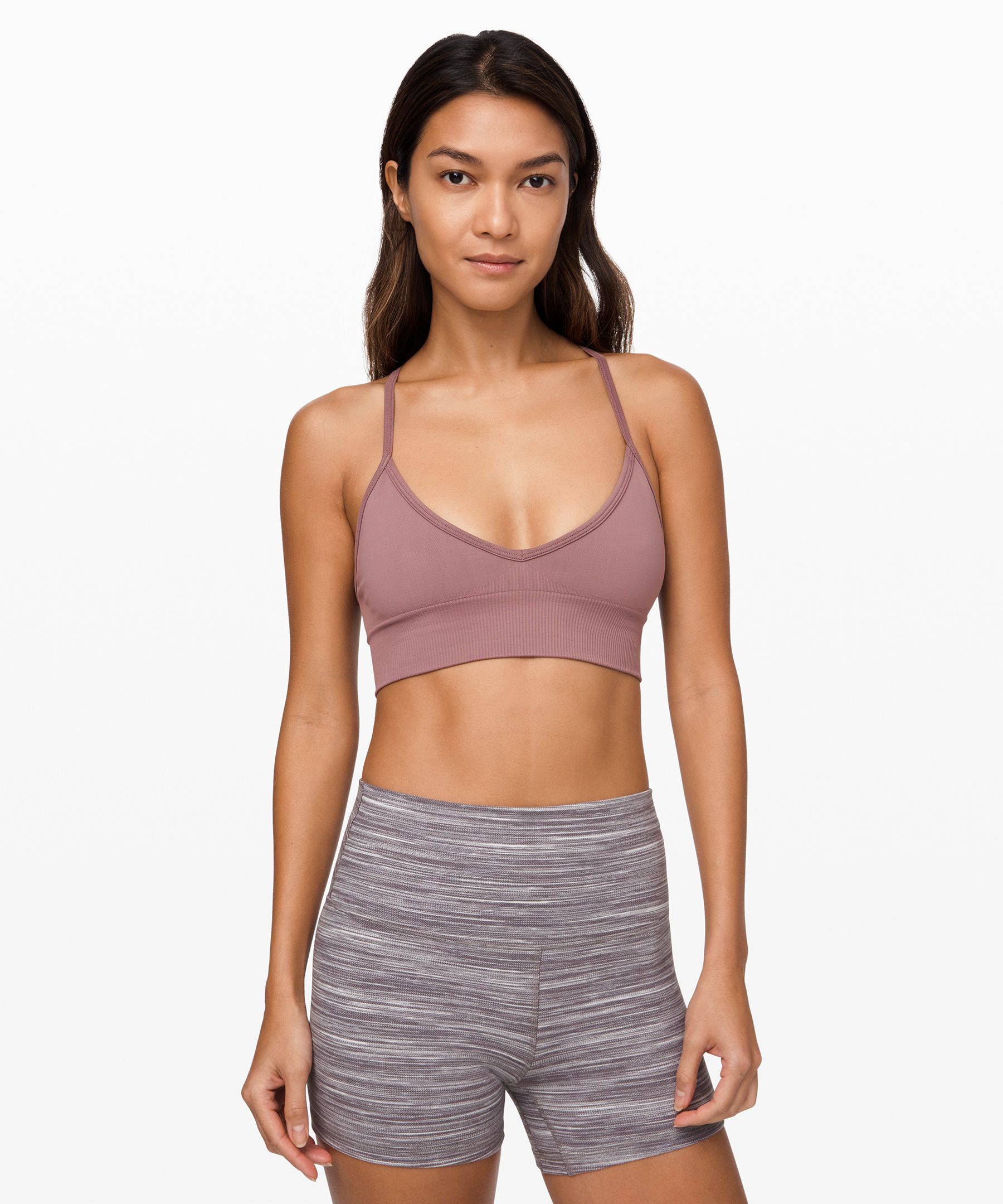 Lululemon Ebb To Street Bra II Adjustable Yoga Sports Bra Size 4 Smoky Blush