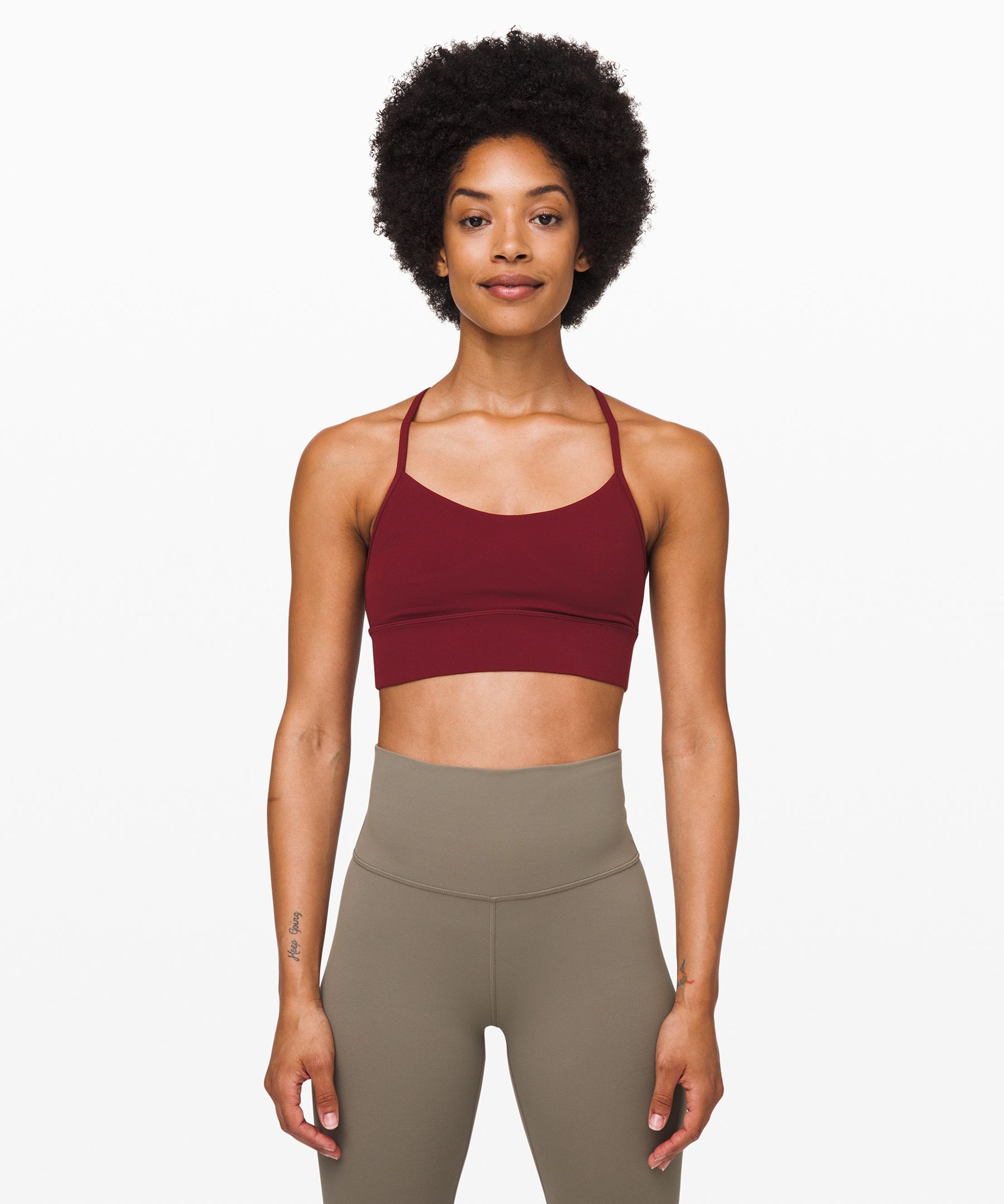 Lululemon Flow Y Bra Nulu *Light Support, A–C Cups - Dark Forest