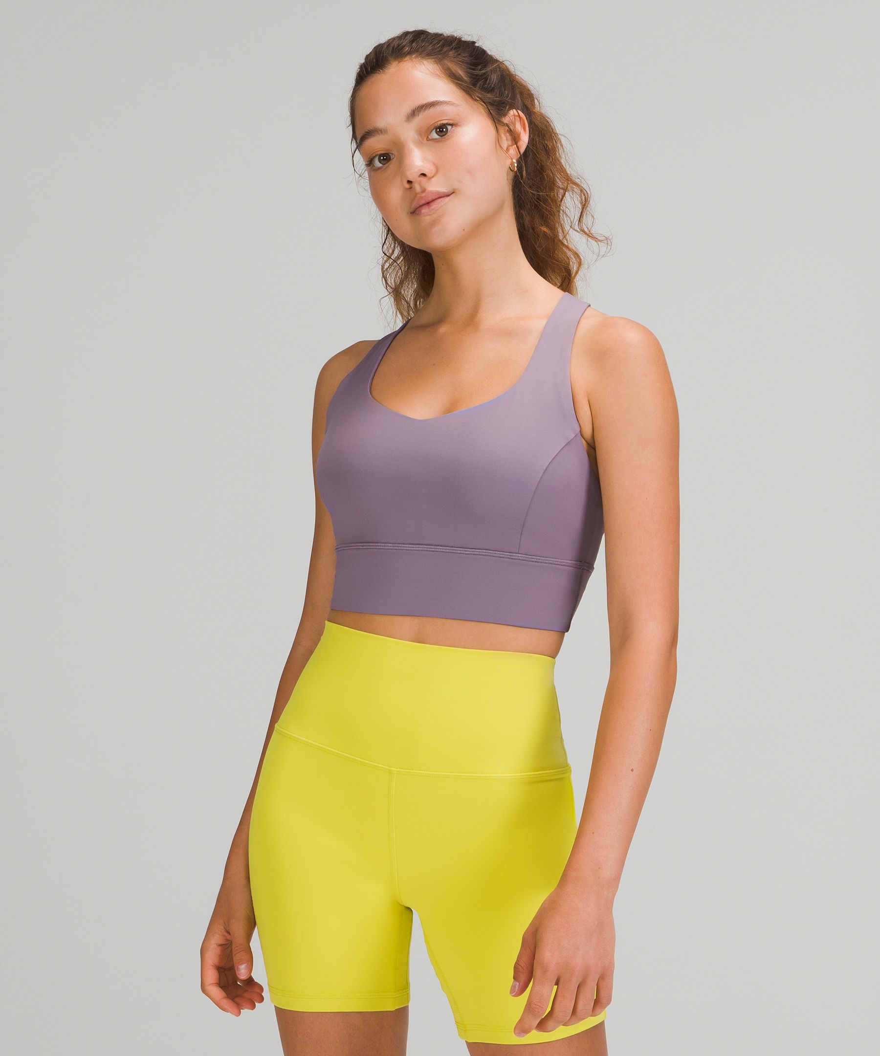 Lululemon Free To Be Serene Longline Bra Light Support, C/d Cups In Dusky Lavender