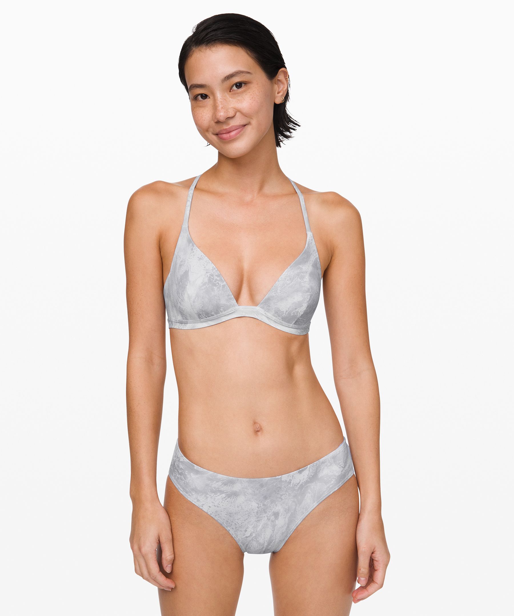 Lululemon Deep Sea Swim Top*a/b Cup In Cosmic Shift White Grey