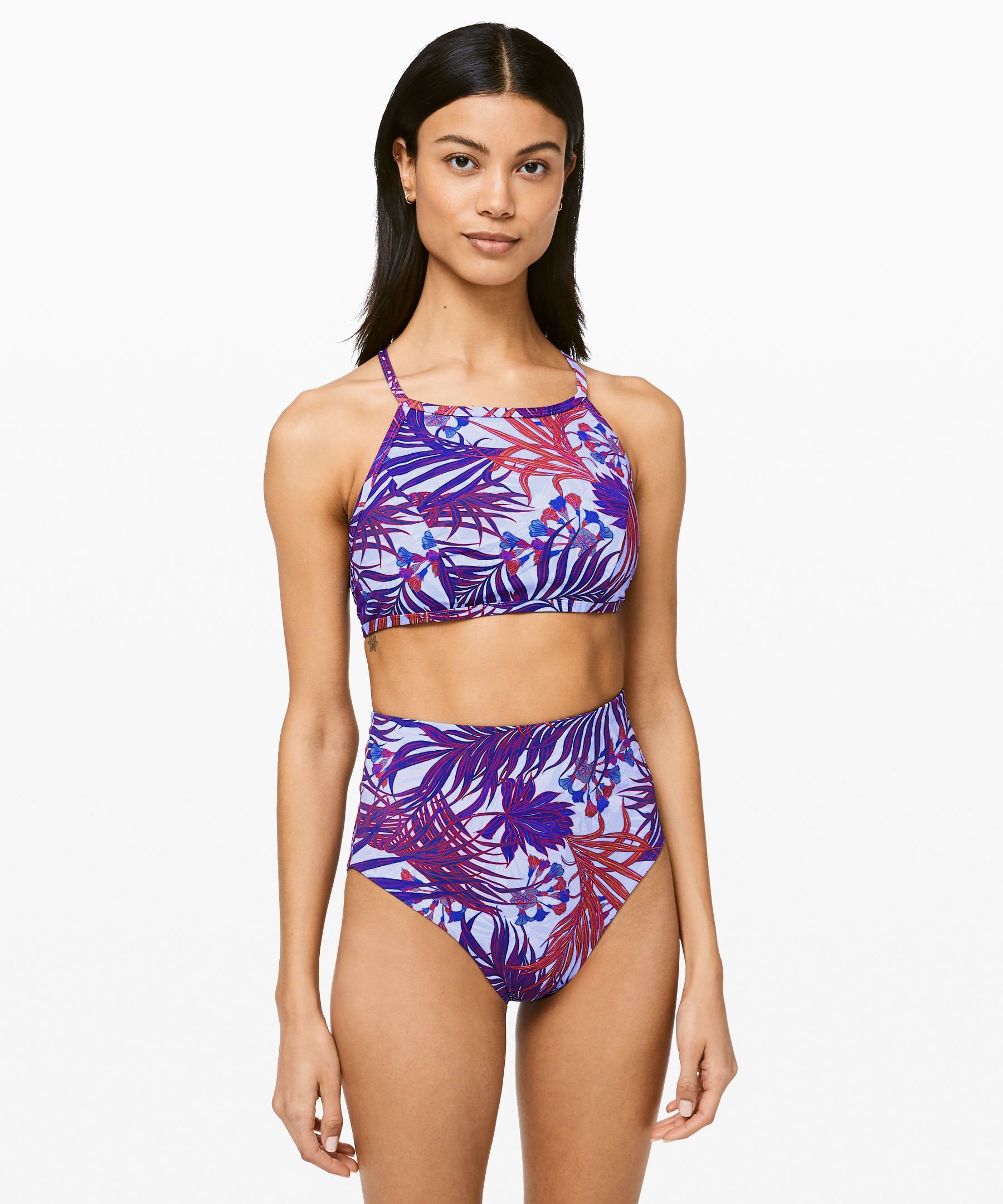 Lululemon See The Sea Swim Top In Mini Twisted Tropics Hydrangea Multi