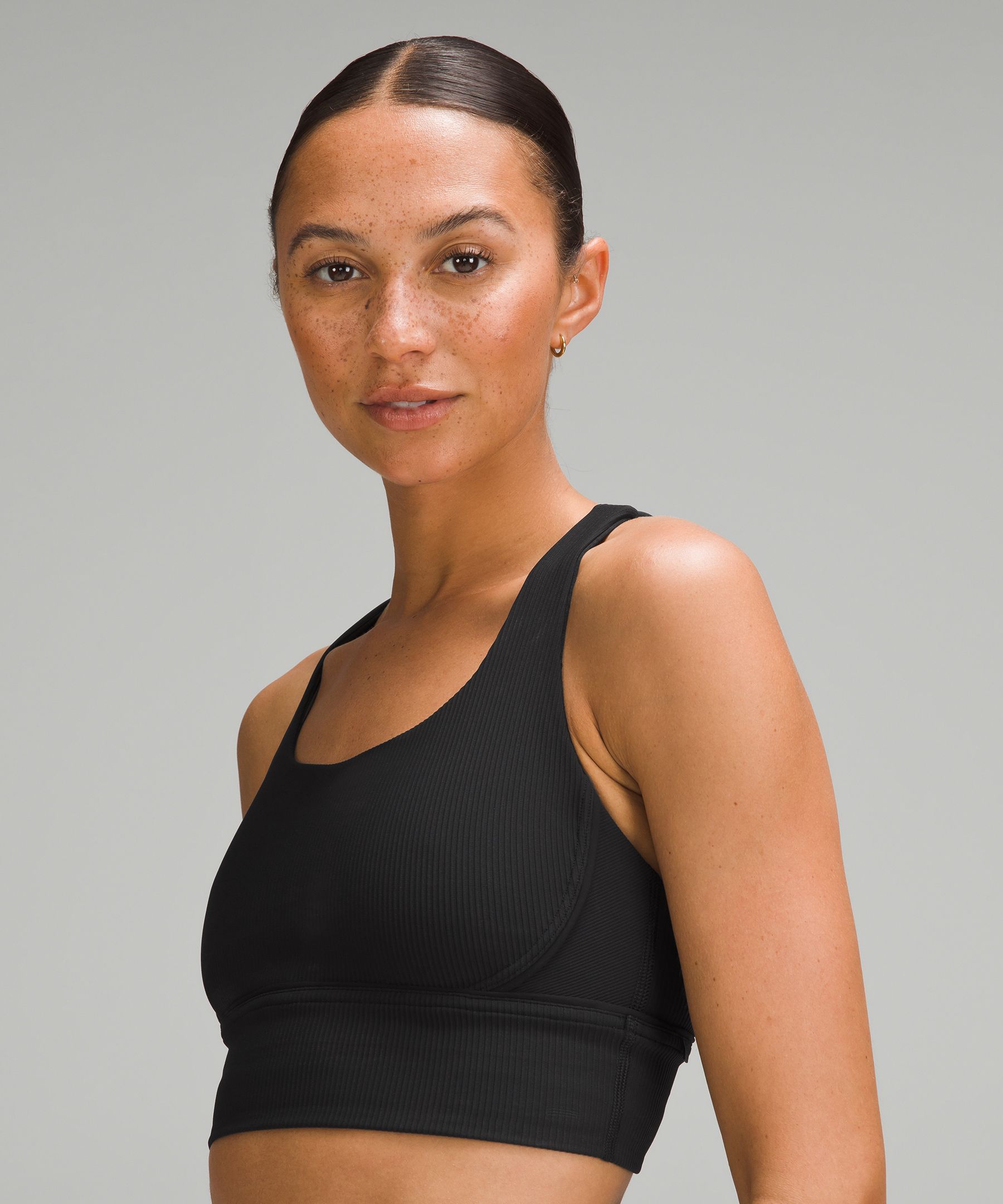 lululemon Energy Ribbed Longline Bra Medium Support, B–D Cups, Women's Bras