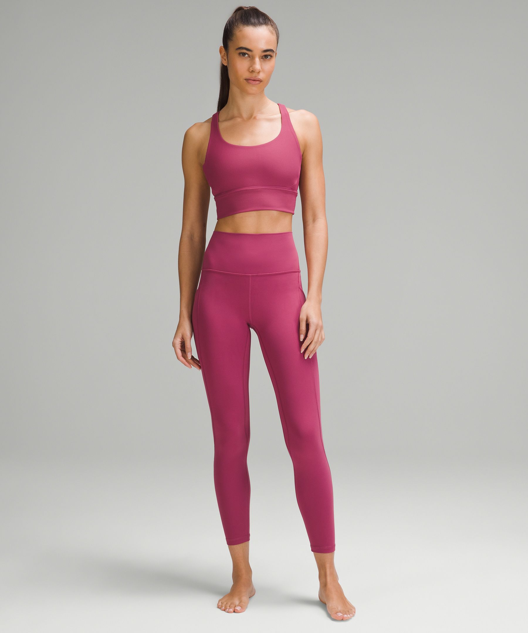 lululemon athletica, Intimates & Sleepwear, Nwt Lululemon Energy Long  Line Ribbed Bra In Sonic Pink