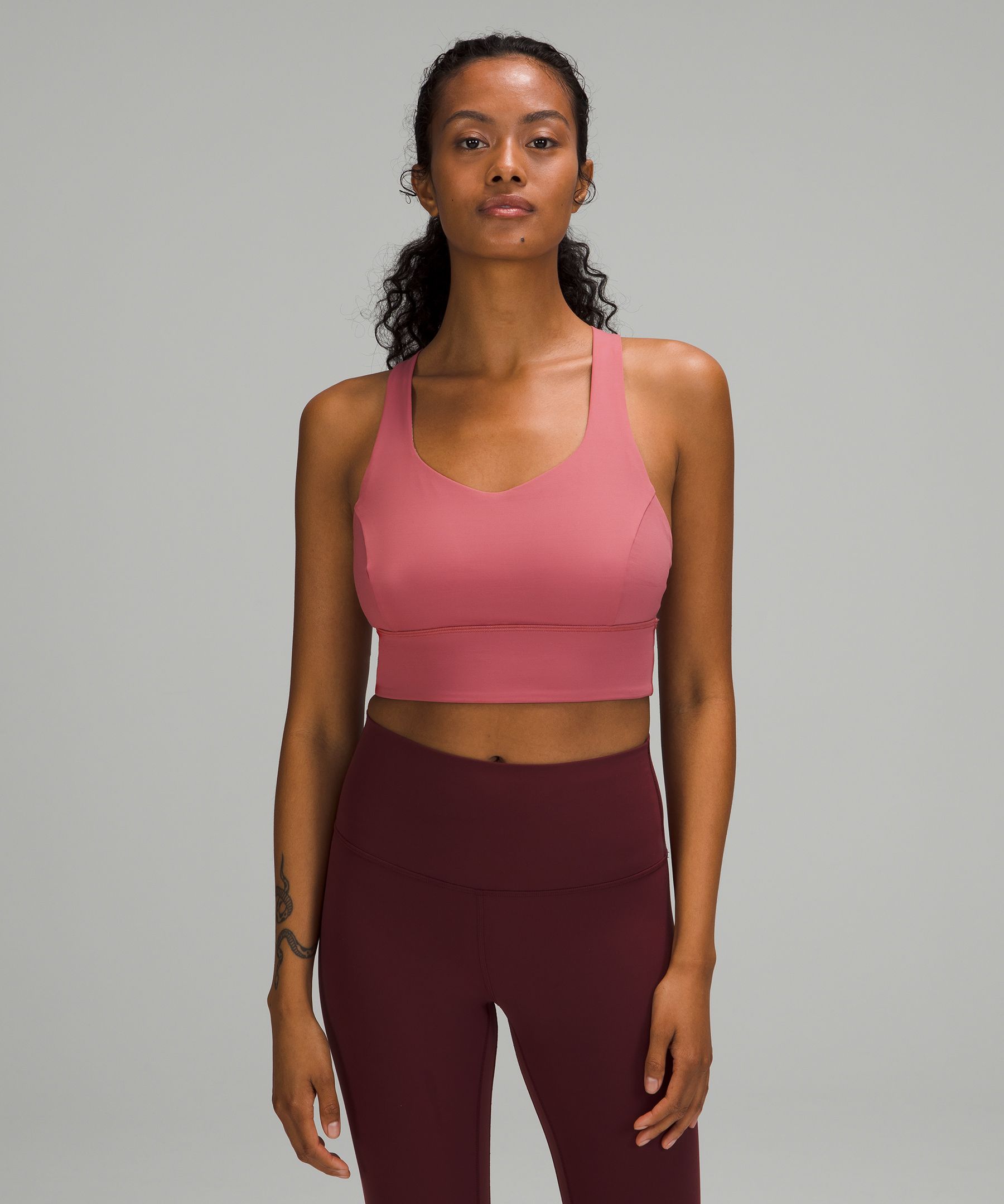 Lululemon Free To Be Serene Bra *Long Line - Deep Rouge - lulu