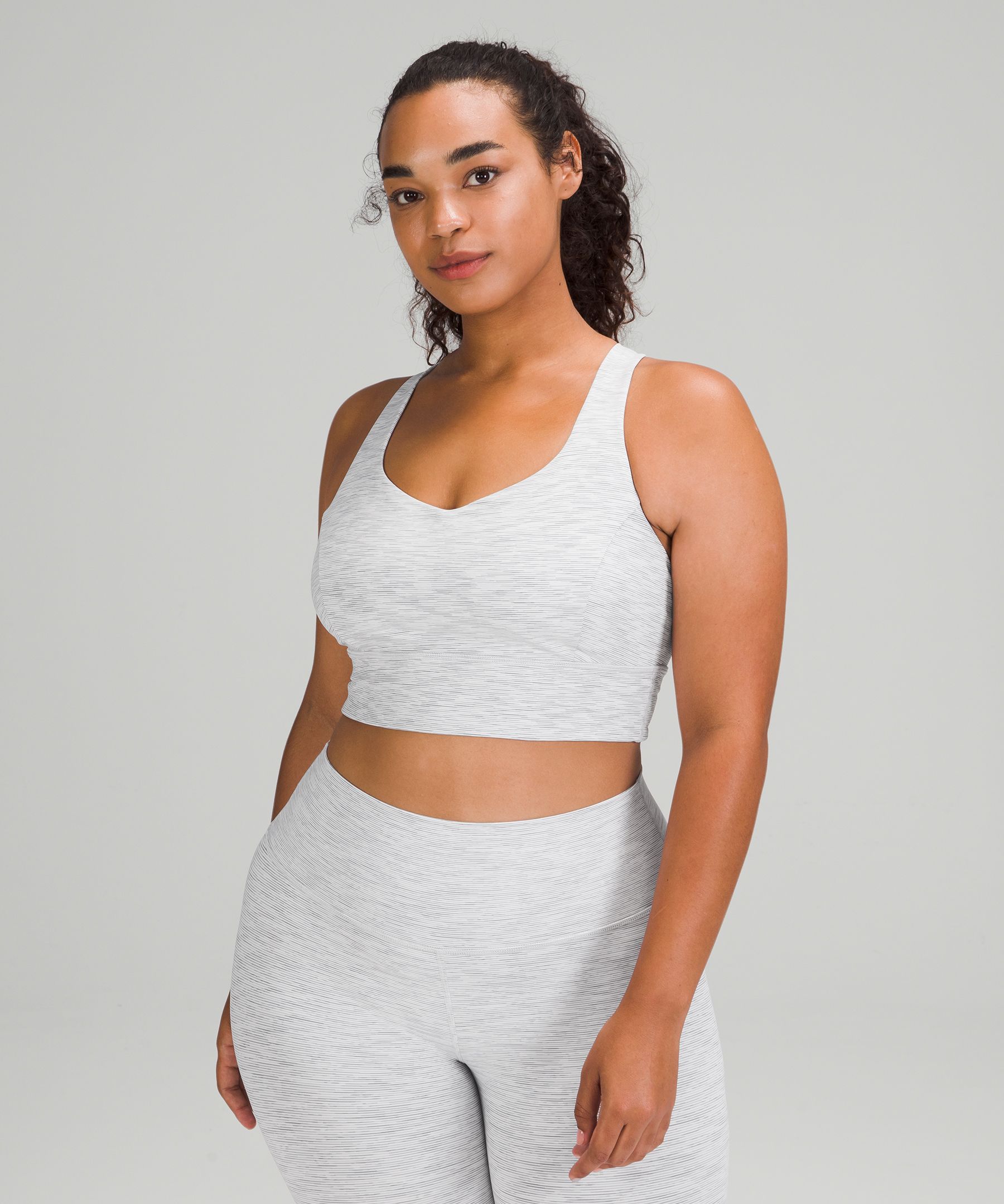 Lululemon Free To Be Serene Longline Bra Light Support, C/d Cup In Wee Are  From Space Nimbus Battleship