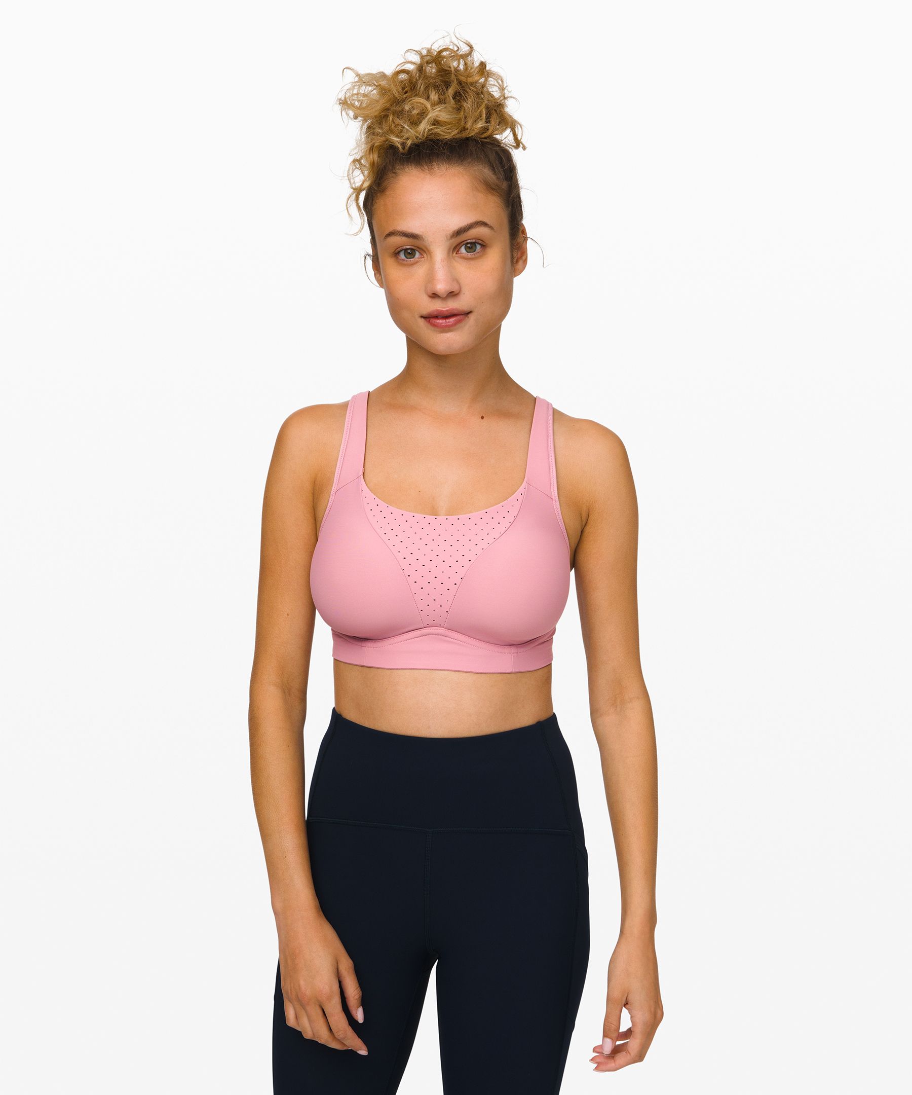 Lululemon Run Times Bra *high Support, B–e Cups In Pink Taupe