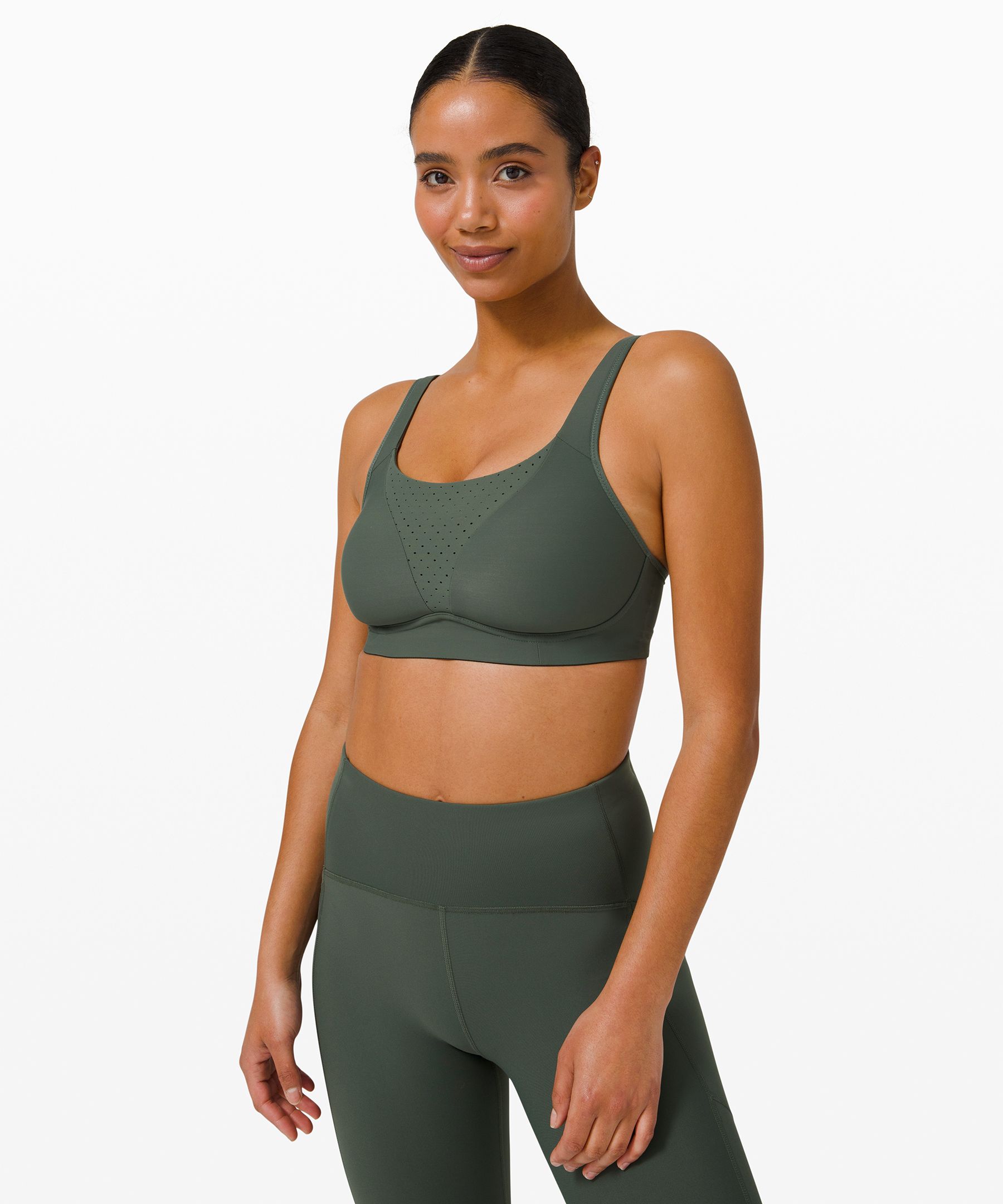 Lululemon Run Times Bra *high Support, B–e Cups In Green