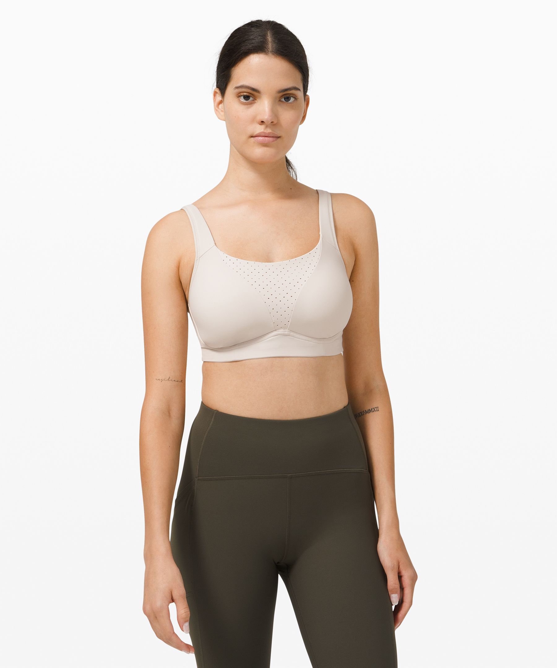 Lululemon Run Times Bra*high Support, B–e Cups In Khaki