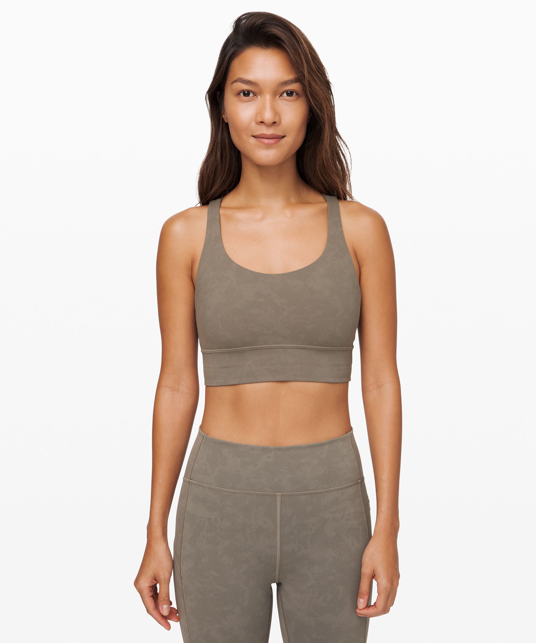 Lululemon Energy Bra Long Line *medium Support, B/c Cup In Khaki