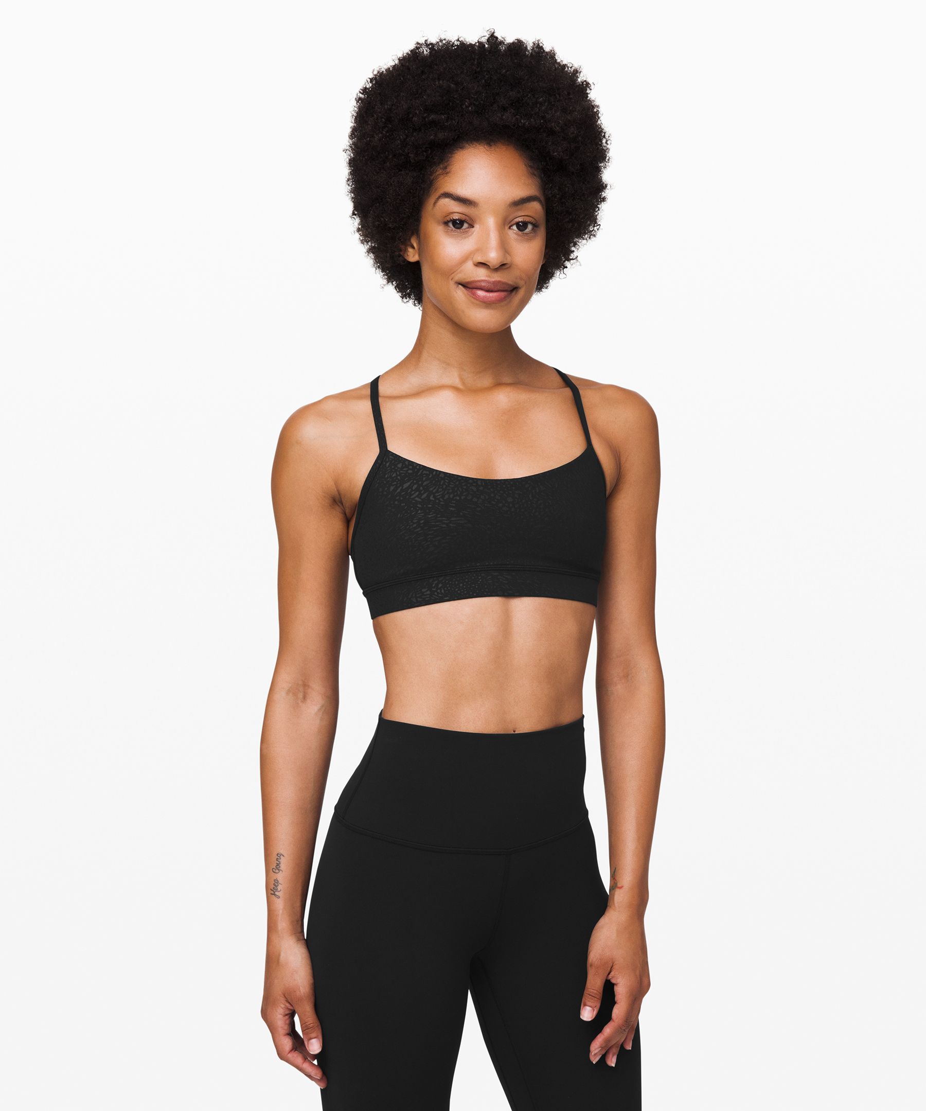 Lululemon Flow Y Bra Nulu *light Support, B/c Cup In Green