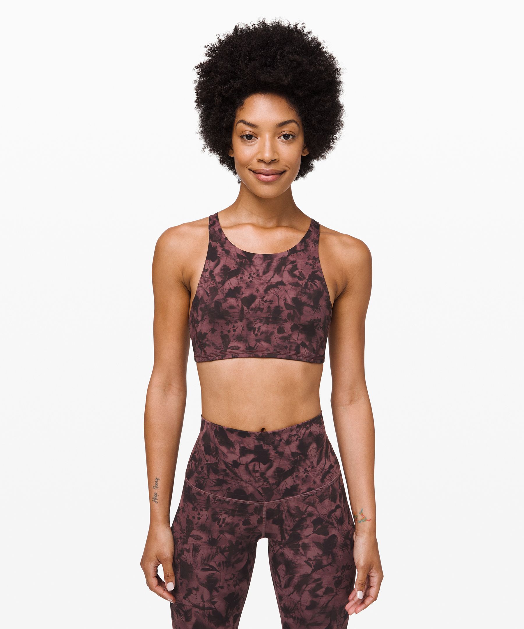 lululemon Free to Be Bra High Neck Incognito Camo Multi Grey