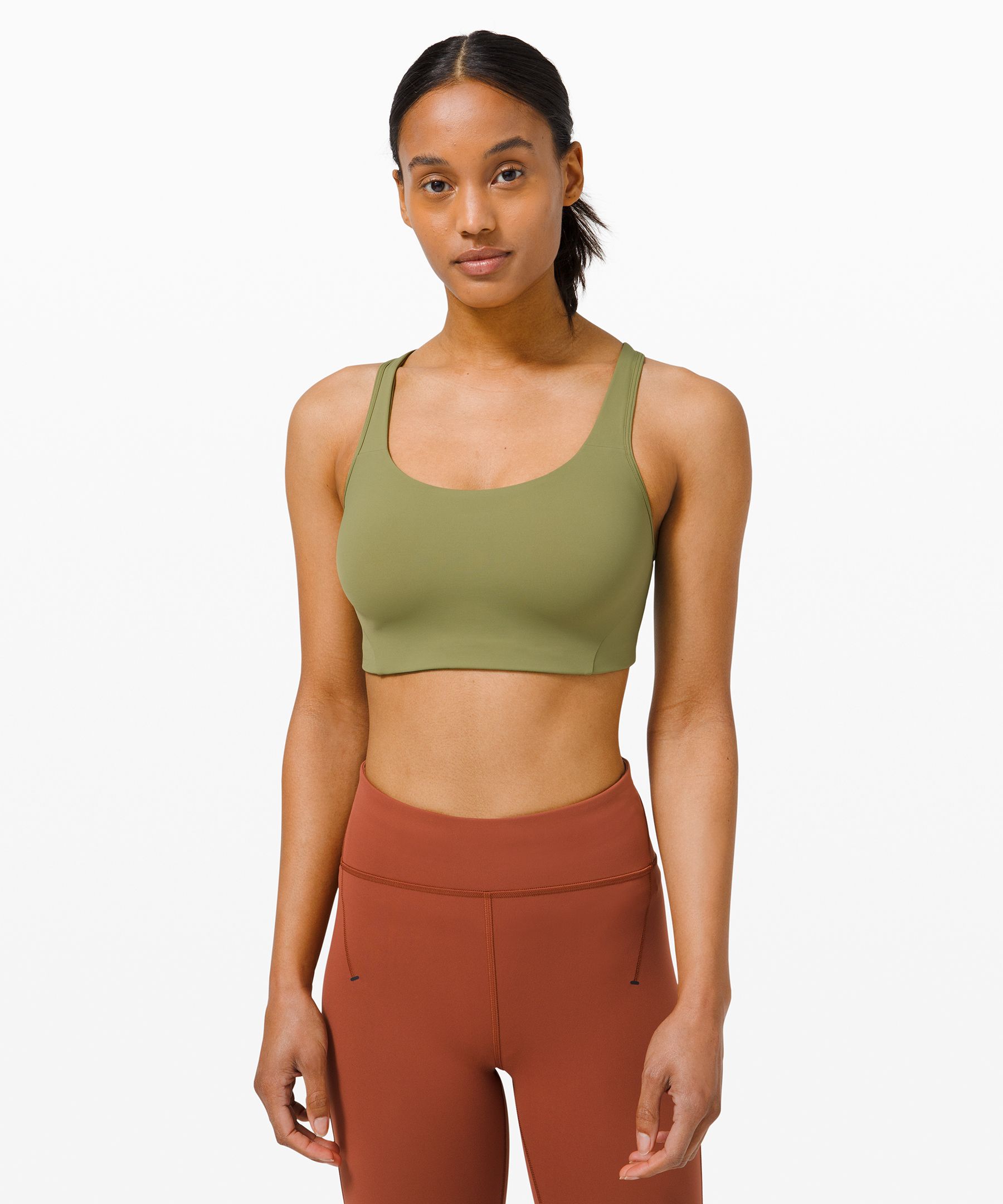 Lululemon All Powered Up Bra Medium Support, A-g Cups - Khaki