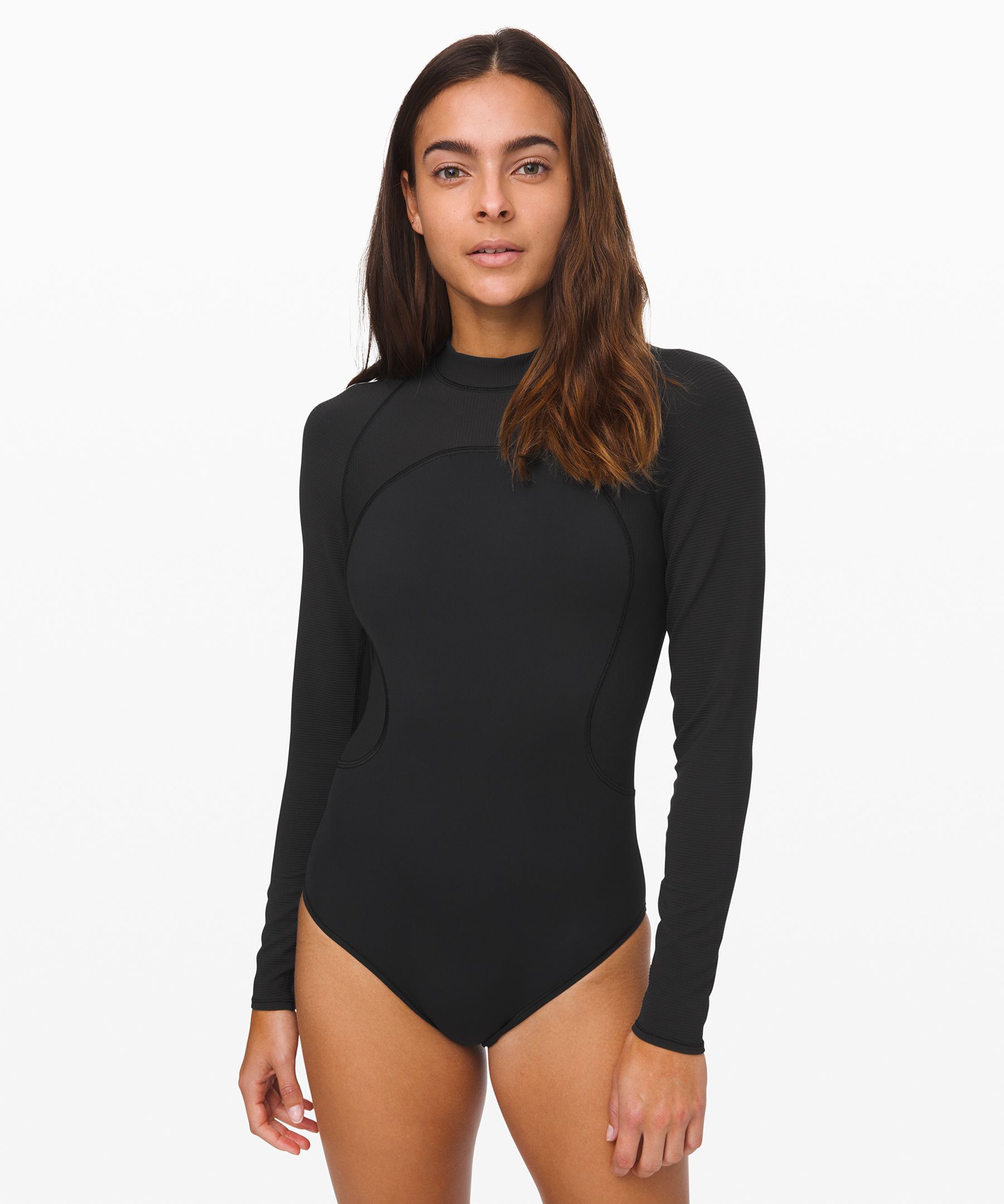 Long-Sleeve Zip-Back Paddle Suit, Swimwear