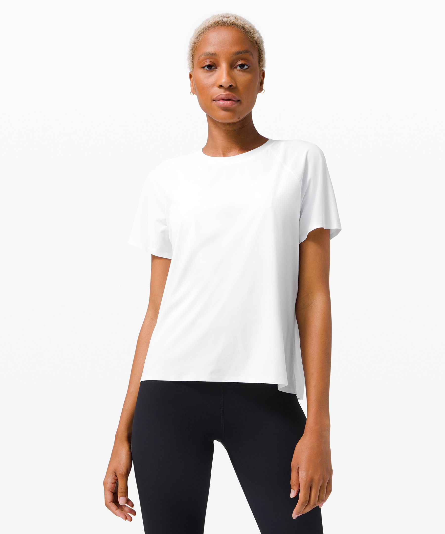 Lululemon Sun Shelter Short Sleeve Rash Guard *online Only In White