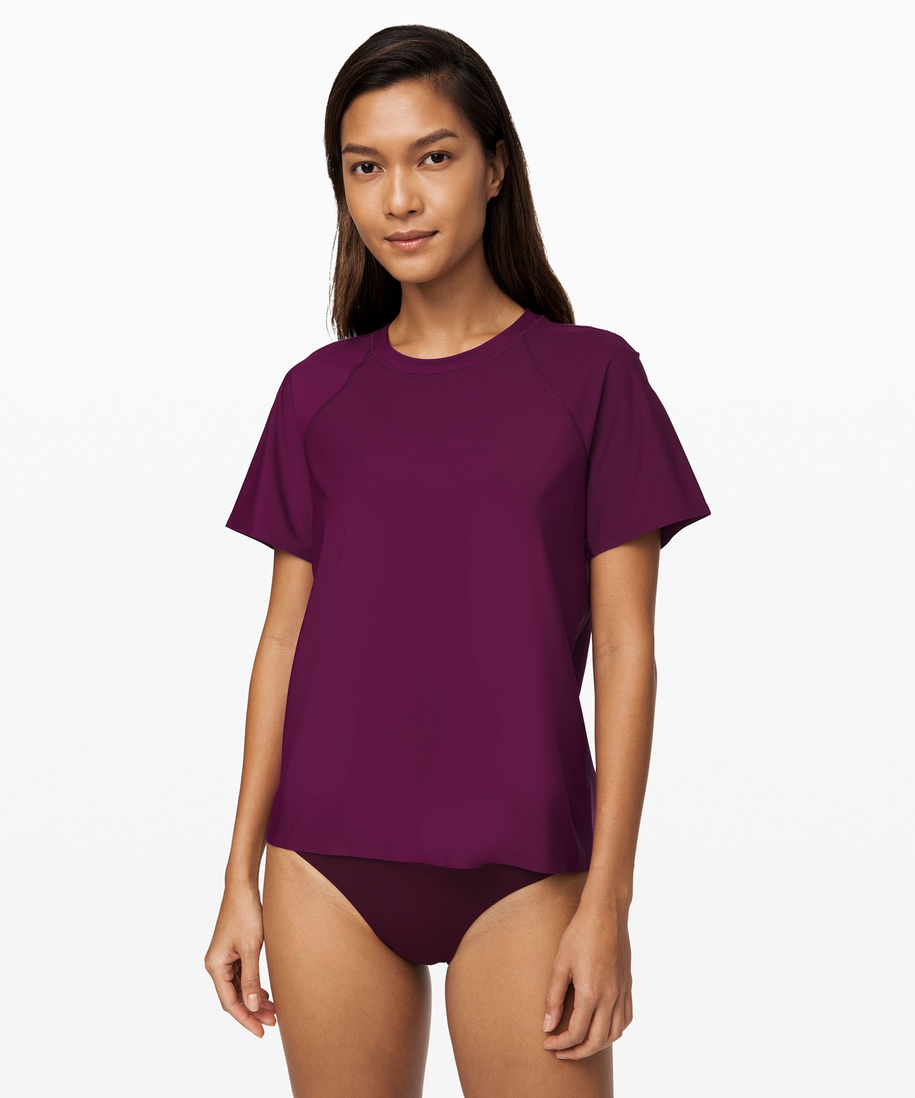 Lululemon Sun Shelter Short Sleeve Rash Guard In Marvel