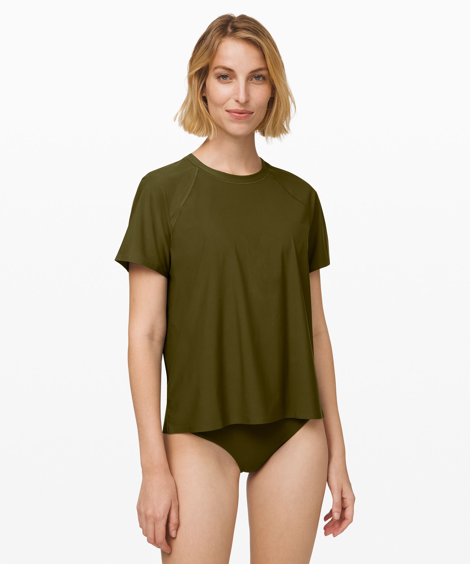 LULULEMON SUN SHELTER SHORT SLEEVE RASH GUARD 