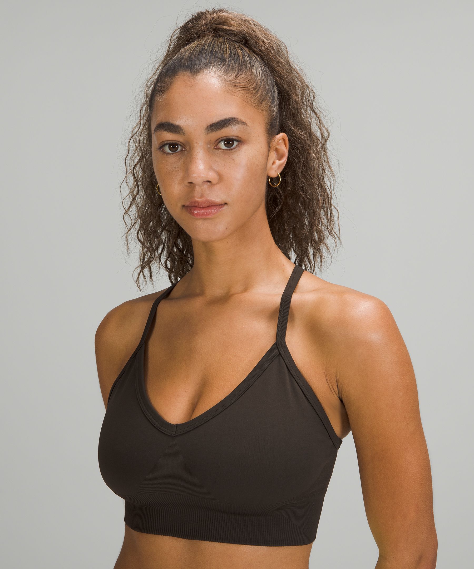 Lululemon black workout top. Built in bra. T race - Depop