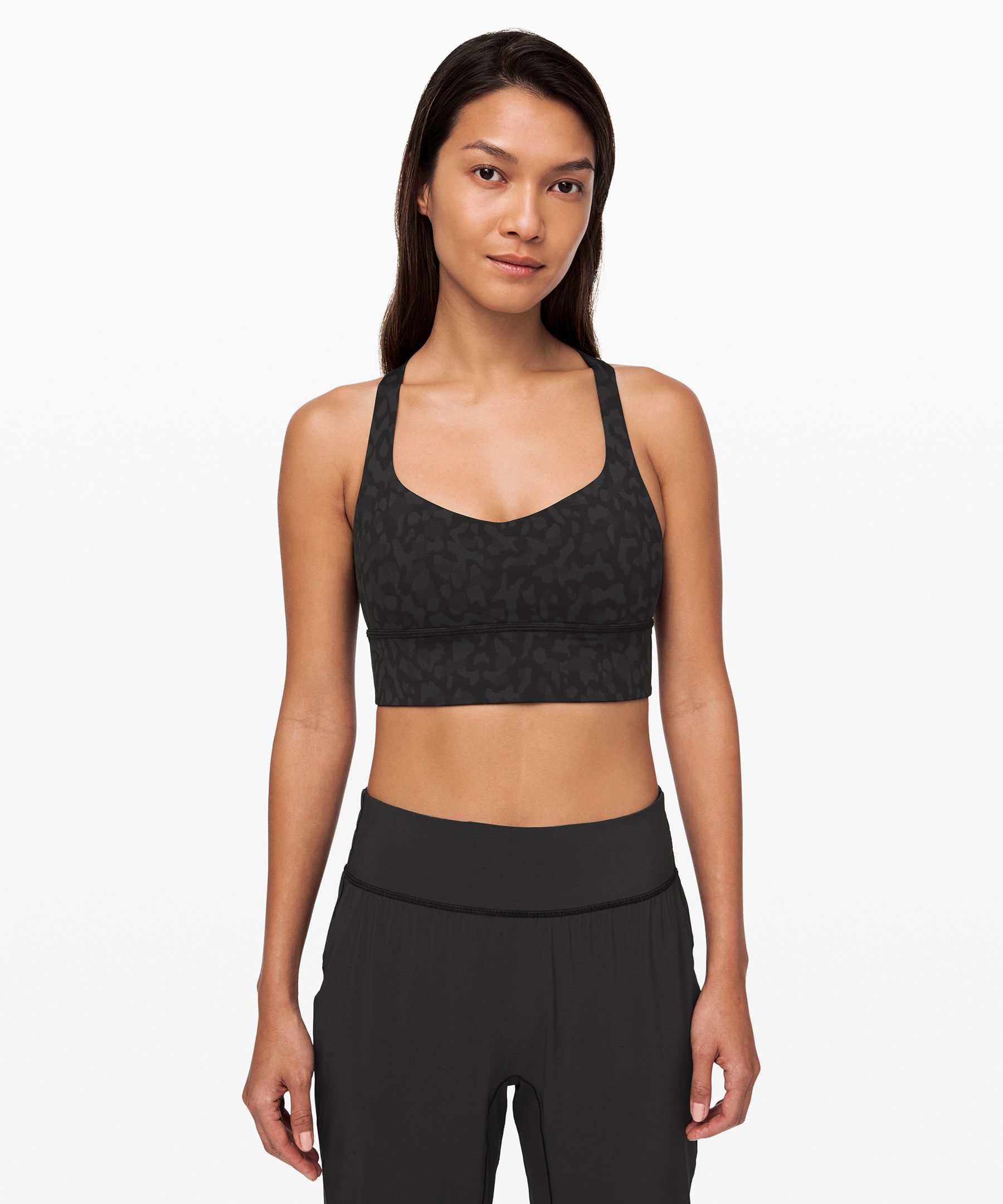 Lululemon Free To Be Bra Wild Long Line*light Support, A/b Cup In Formation Camo Deep Coal Multi