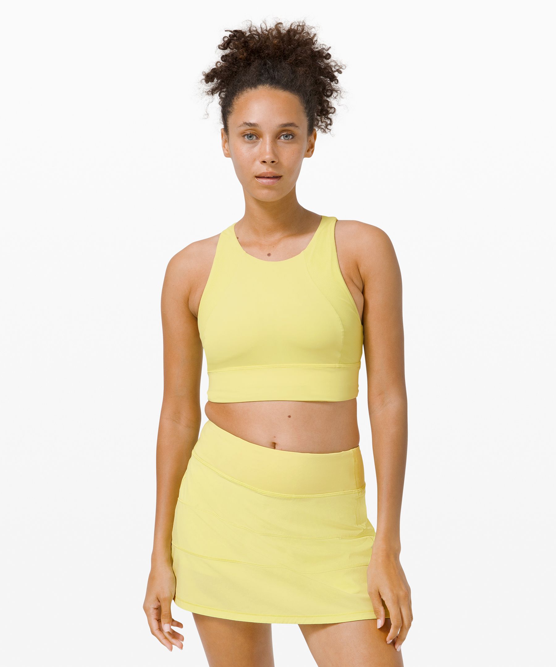 Halter Neck Sports Bra UK in Yellow