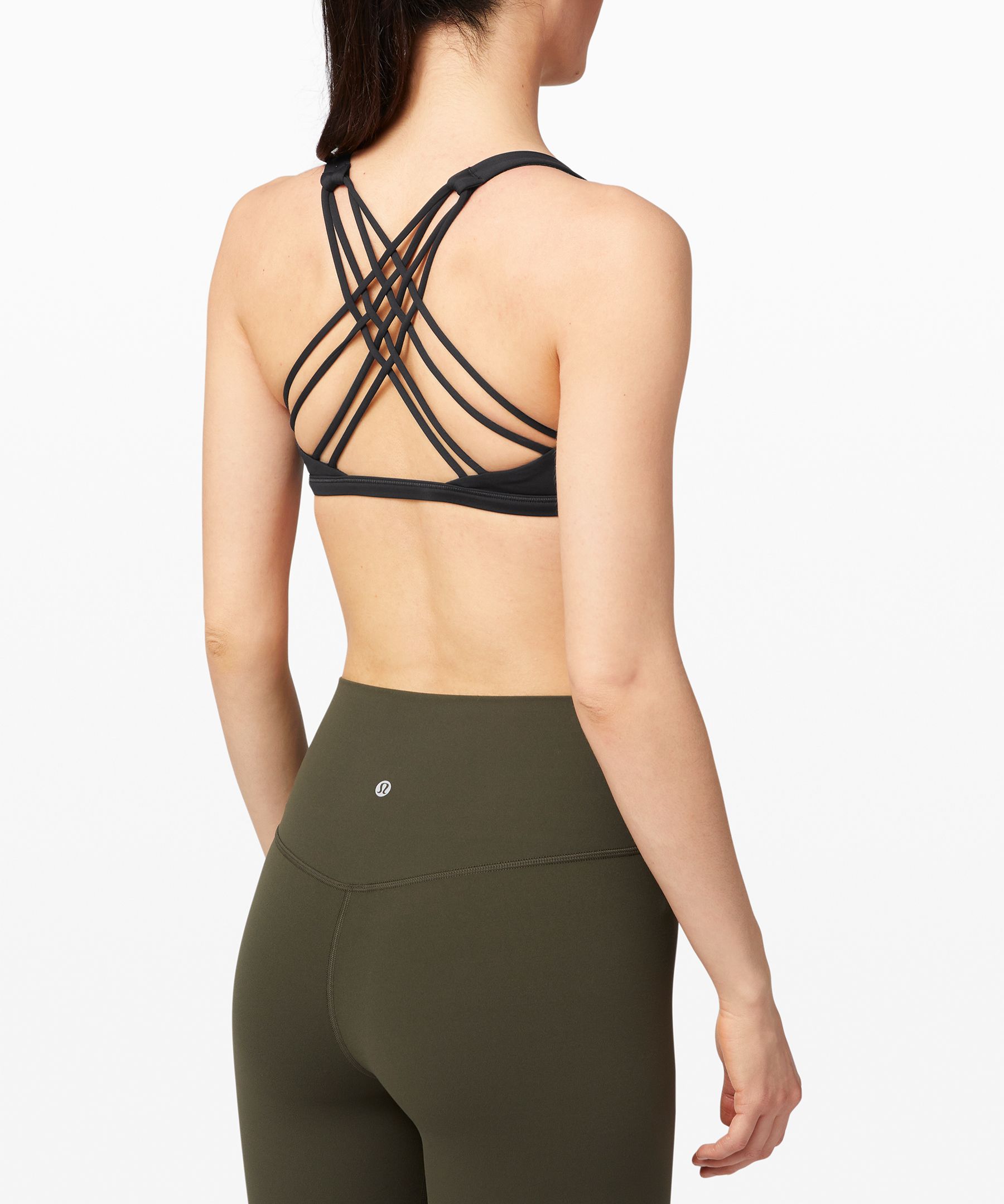 Lululemon Free To Be Wild Strappy Sports Bra Black at  Women's  Clothing store