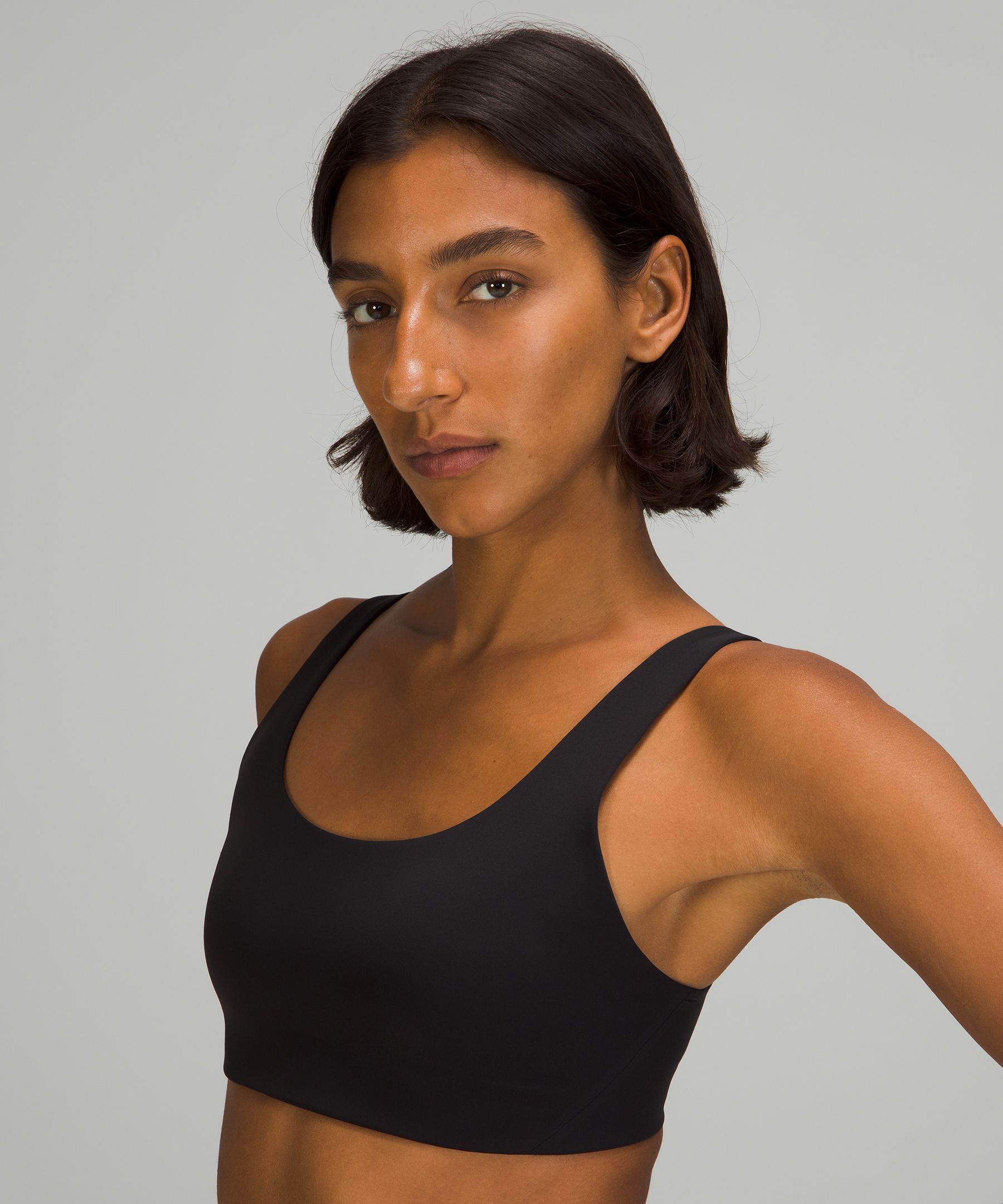 Lululemon In Alignment Straight Strap Bra *Light Support, C/D Cups - Double  Dimension Starlight Black - lulu fanatics