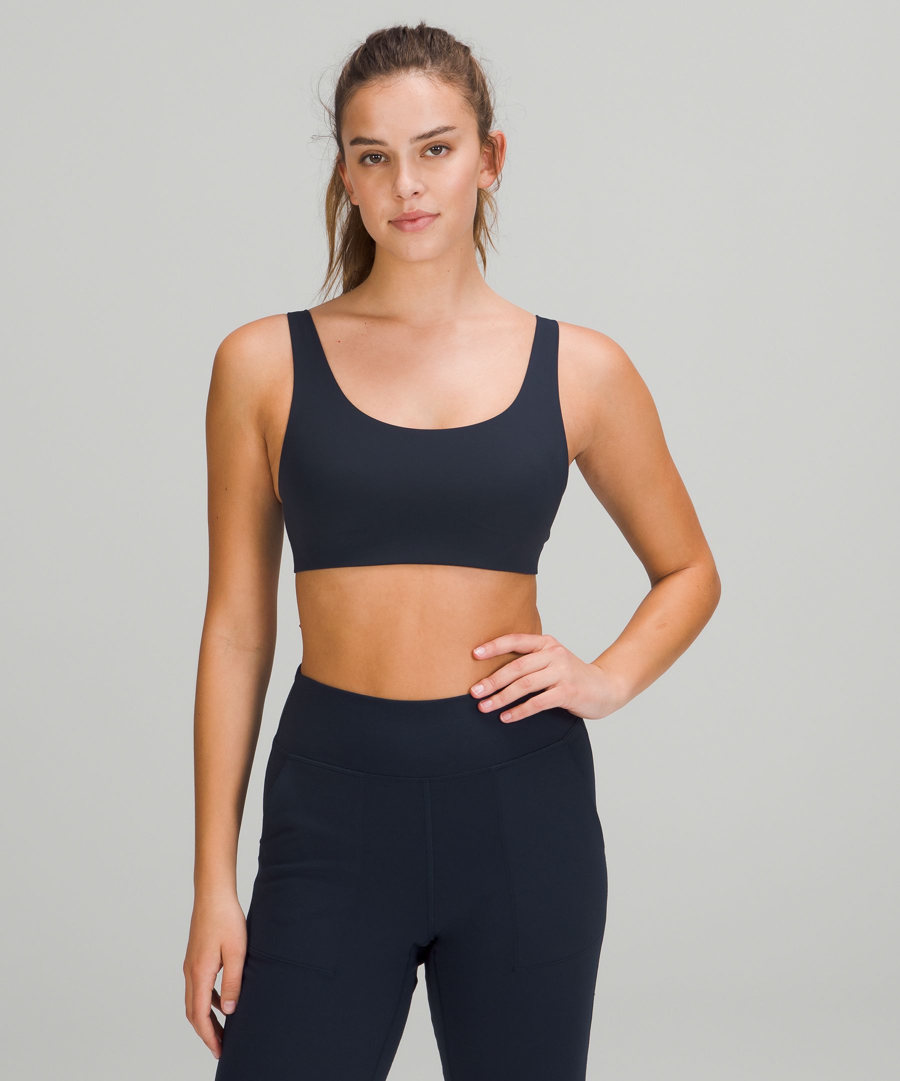 Lululemon In Alignment Straight-strap Bra Light Support, A/b Cup In True  Navy | ModeSens