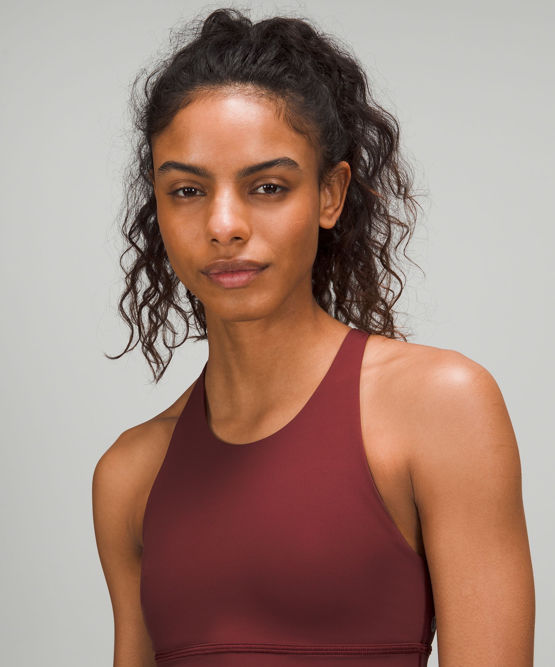 Lululemon Free To Be Serene Bra High Neck Long Line - Magenta Glow - lulu  fanatics