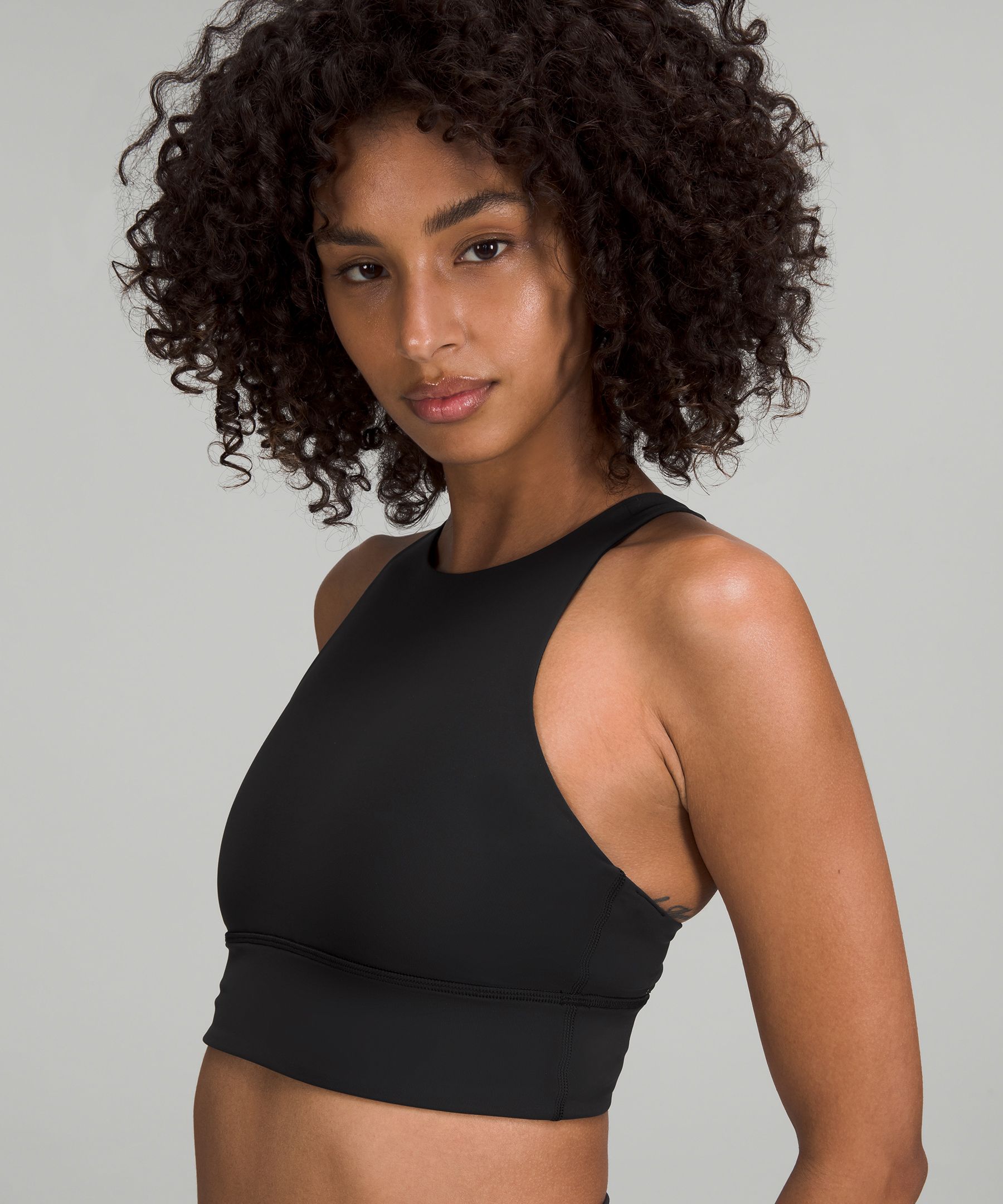 Women's Seamless Medium Support High-neck Longline Sports Bra - All In  Motion™ Black Xs : Target