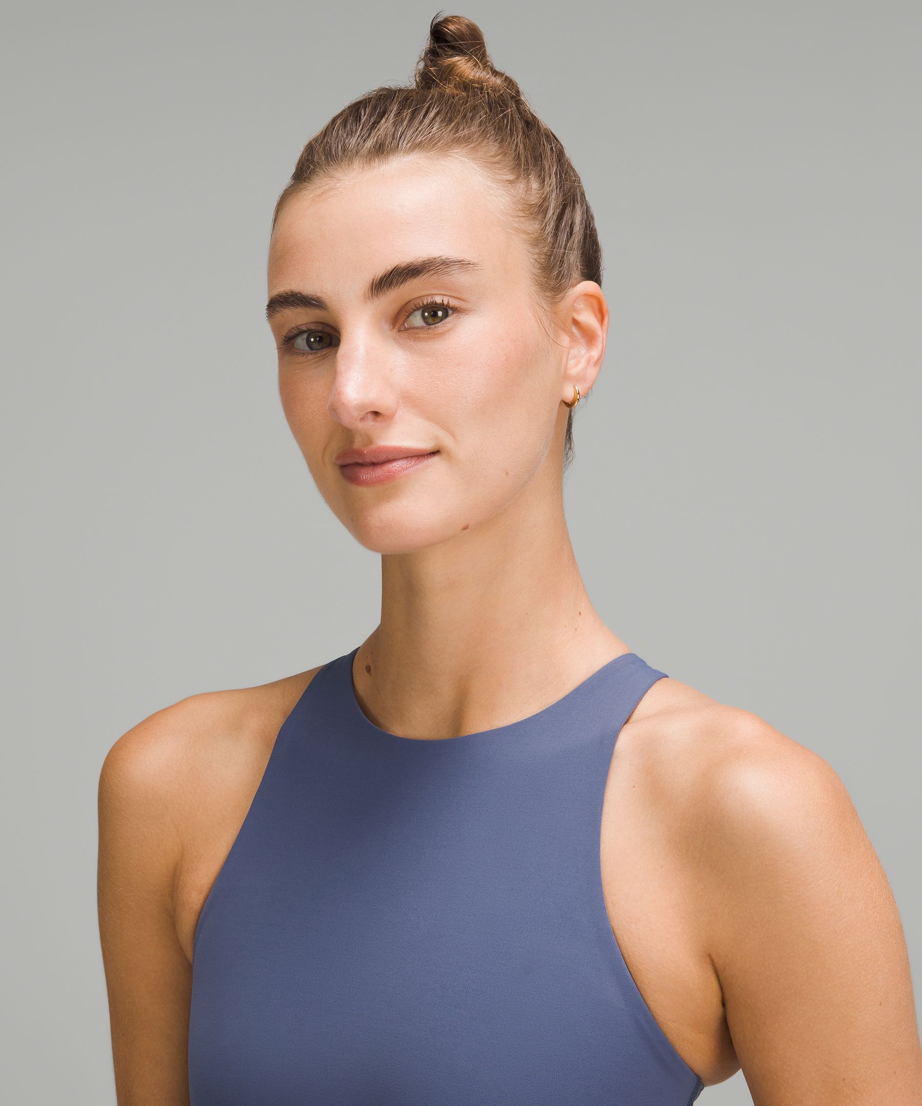 Lululemon Energy High-neck Longline Bra Medium Support, B-d Cups In Blue