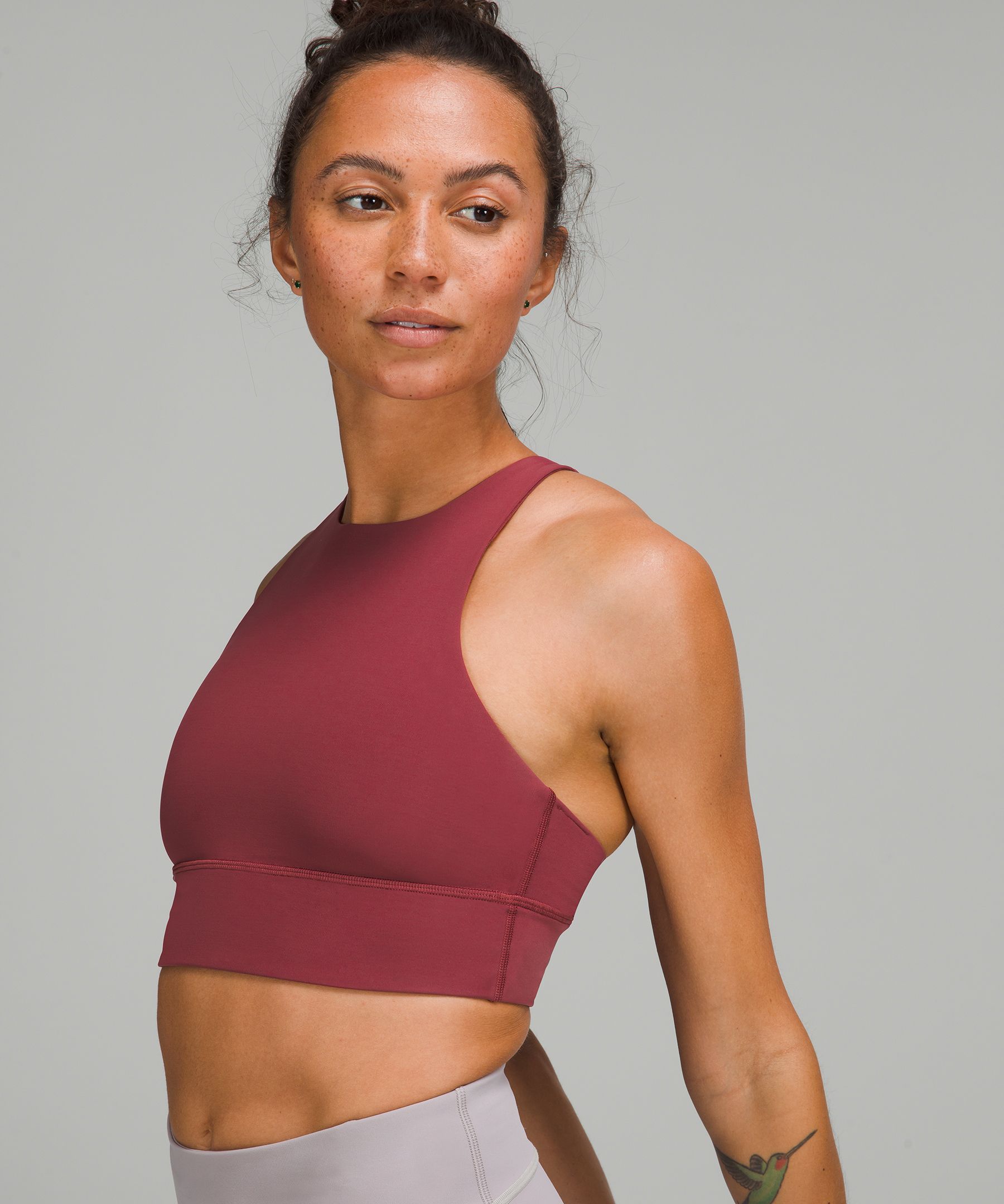 lululemon Energy Longline Bra *Medium Support, B-D Cups Foil