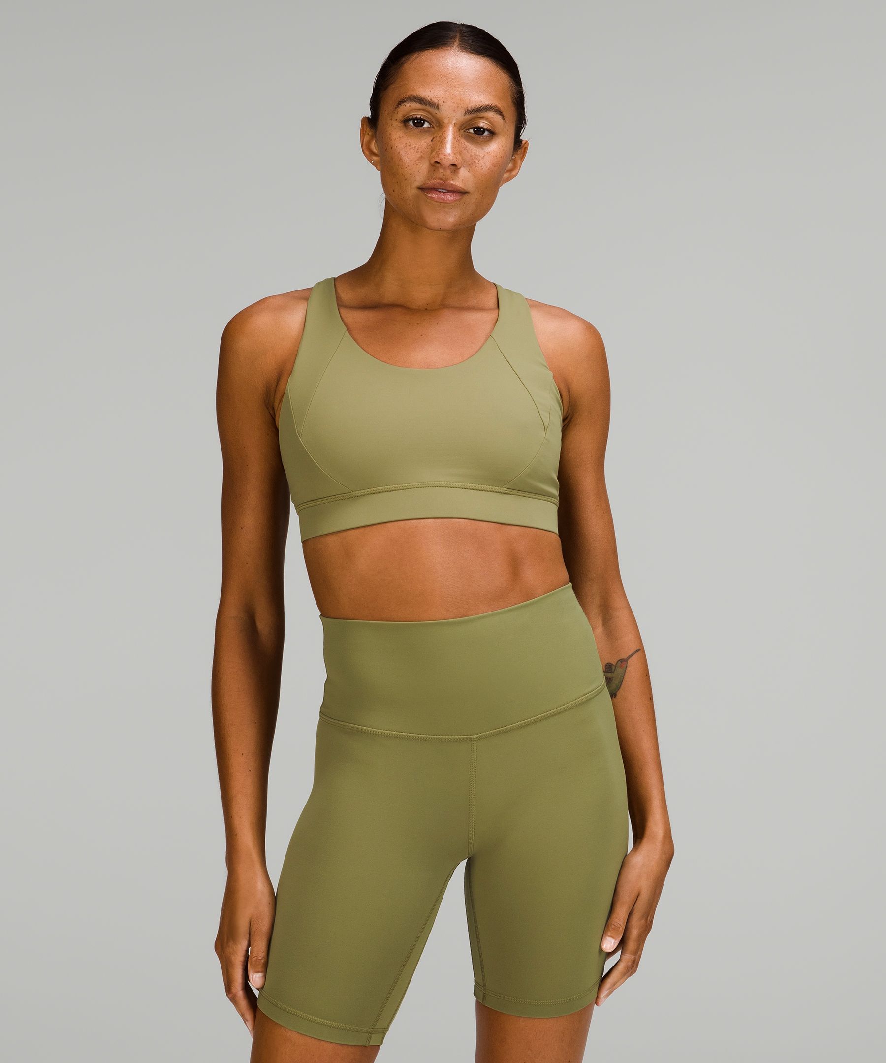 Lululemon Free To Be Elevated Bra Light Support, Dd/ddd(e) Cup In Bronze Green