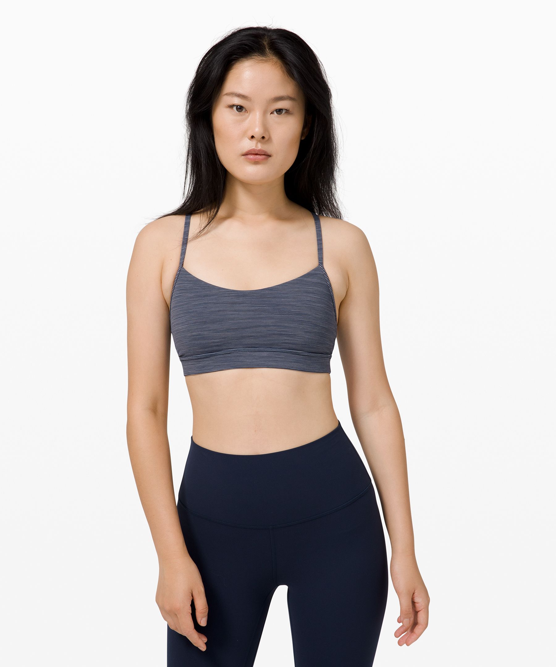 Lululemon Flow Y Bra Nulu *light Support, B/c Cup In Navy