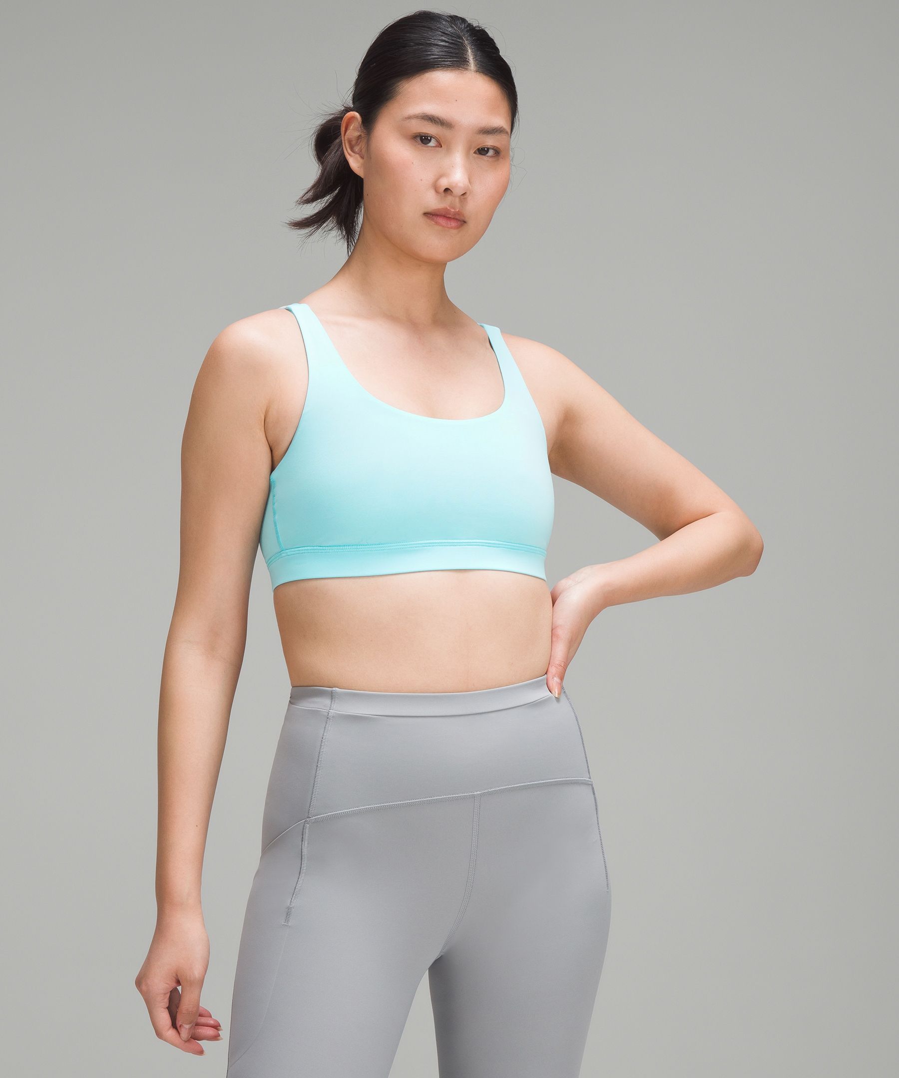 Lululemon Energy Bra Teal Green Luxtreme Sport Top Run Yoga Sports Bra Size  10