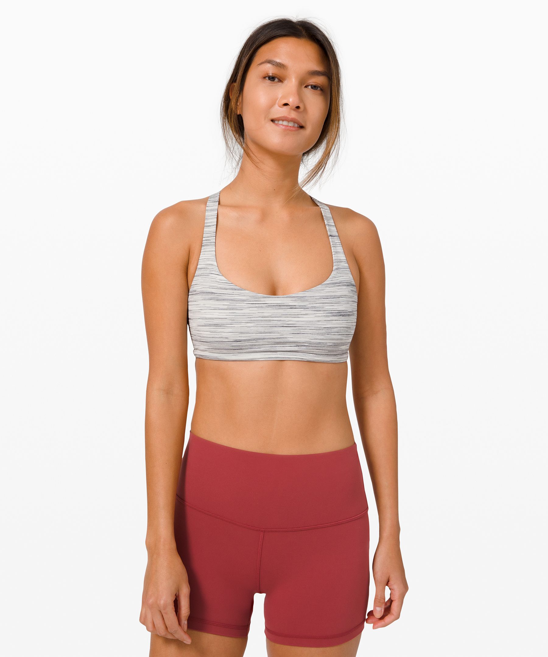 Lululemon Wild Light Support, A/b Cup In Space Dye Camo White Silver Spoon