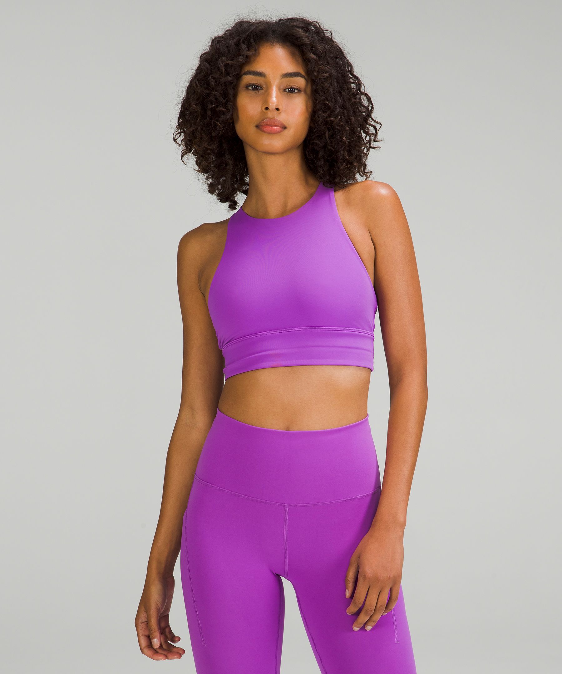 Lululemon Energy High-neck Longline Tough Bra Medium Support, B-d Cups In Moonlit  Magenta