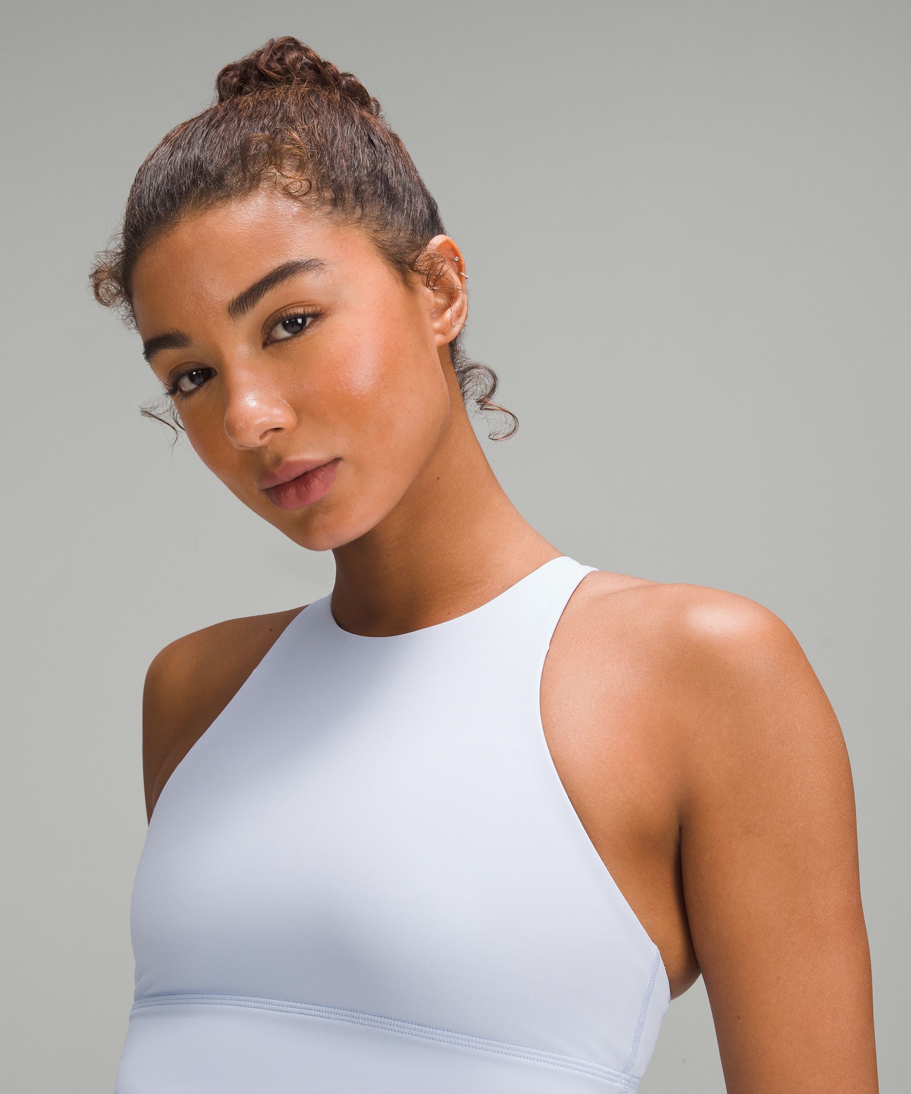 Lululemon Energy High-neck Longline Bra Medium Support, B-d Cups In White
