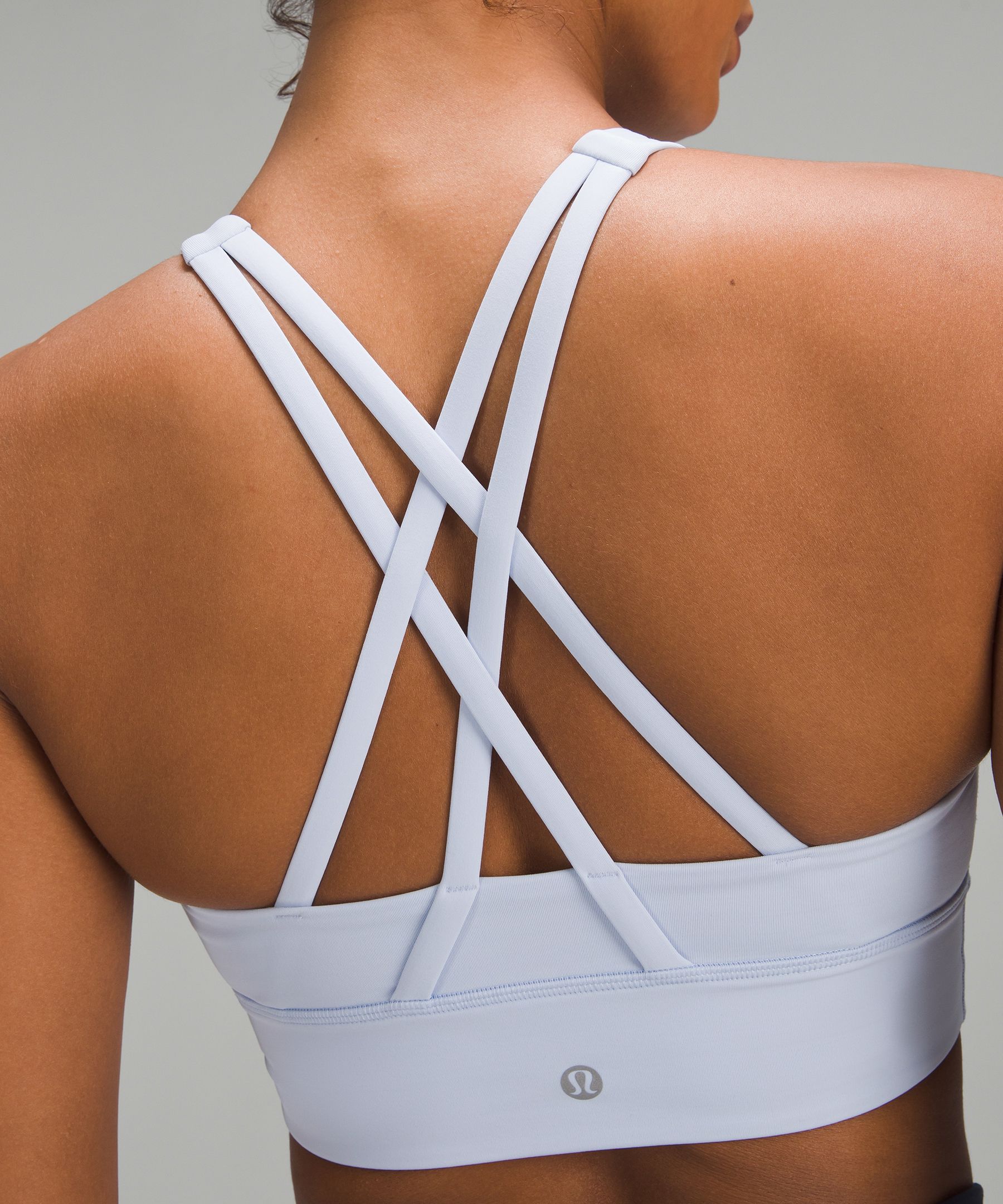 Lululemon Energy High-neck Longline Bra Medium Support, B-d Cups In White