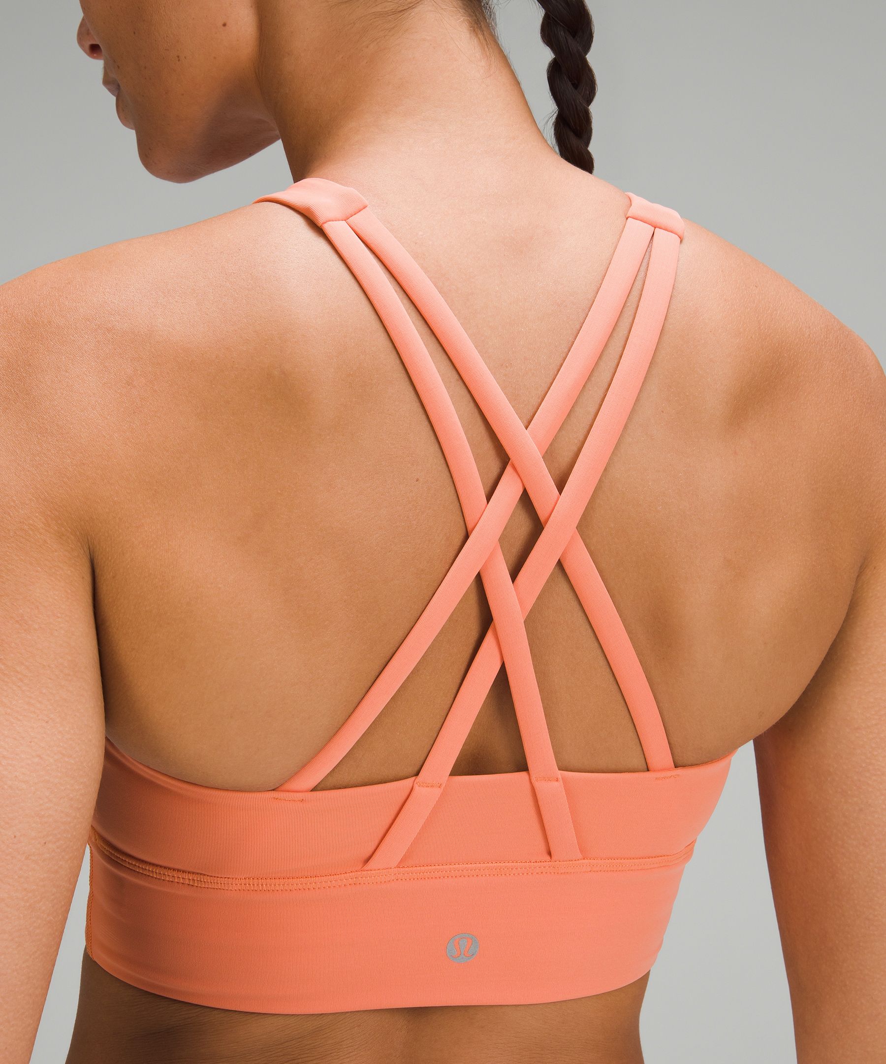 Lululemon Energy High-neck Longline Bra Medium Support, B-d Cups In Pink