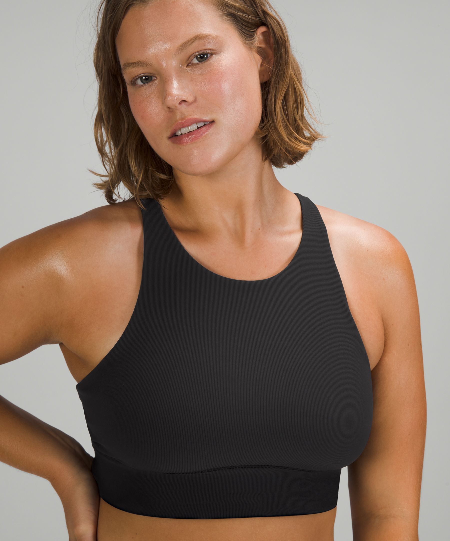 Lululemon Energy Bra High Neck Longline Tough *Medium Support Brown - $68  New With Tags - From Mylam